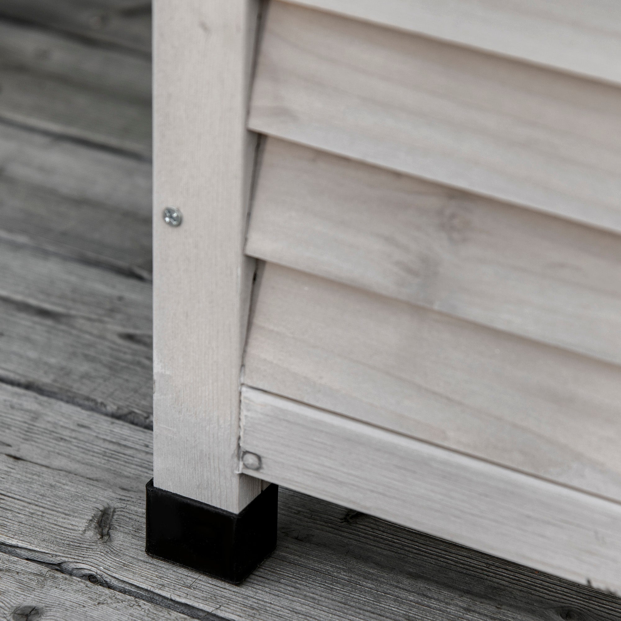 75 Gallon Wooden Deck Box, Outdoor Storage Container with Aerating Gap & Weather-Fighting Finish, Grey - grey - Image 8