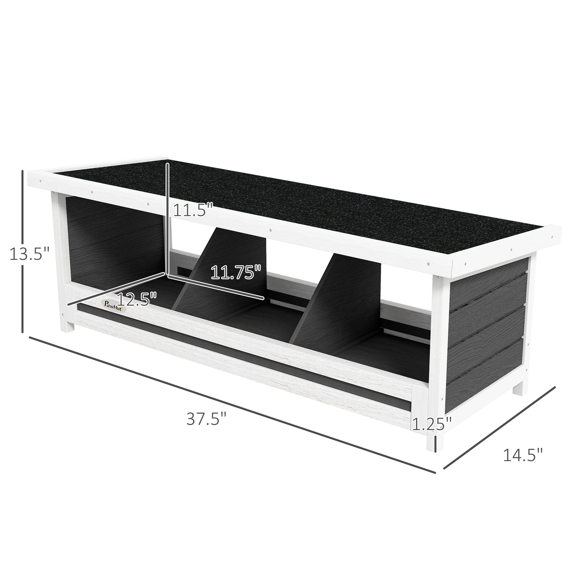 Wood Nesting Boxes Chicken Coop Accessories for Up to 3 Chickens, with Asphalt Roof, Gray - Gray - Image 3