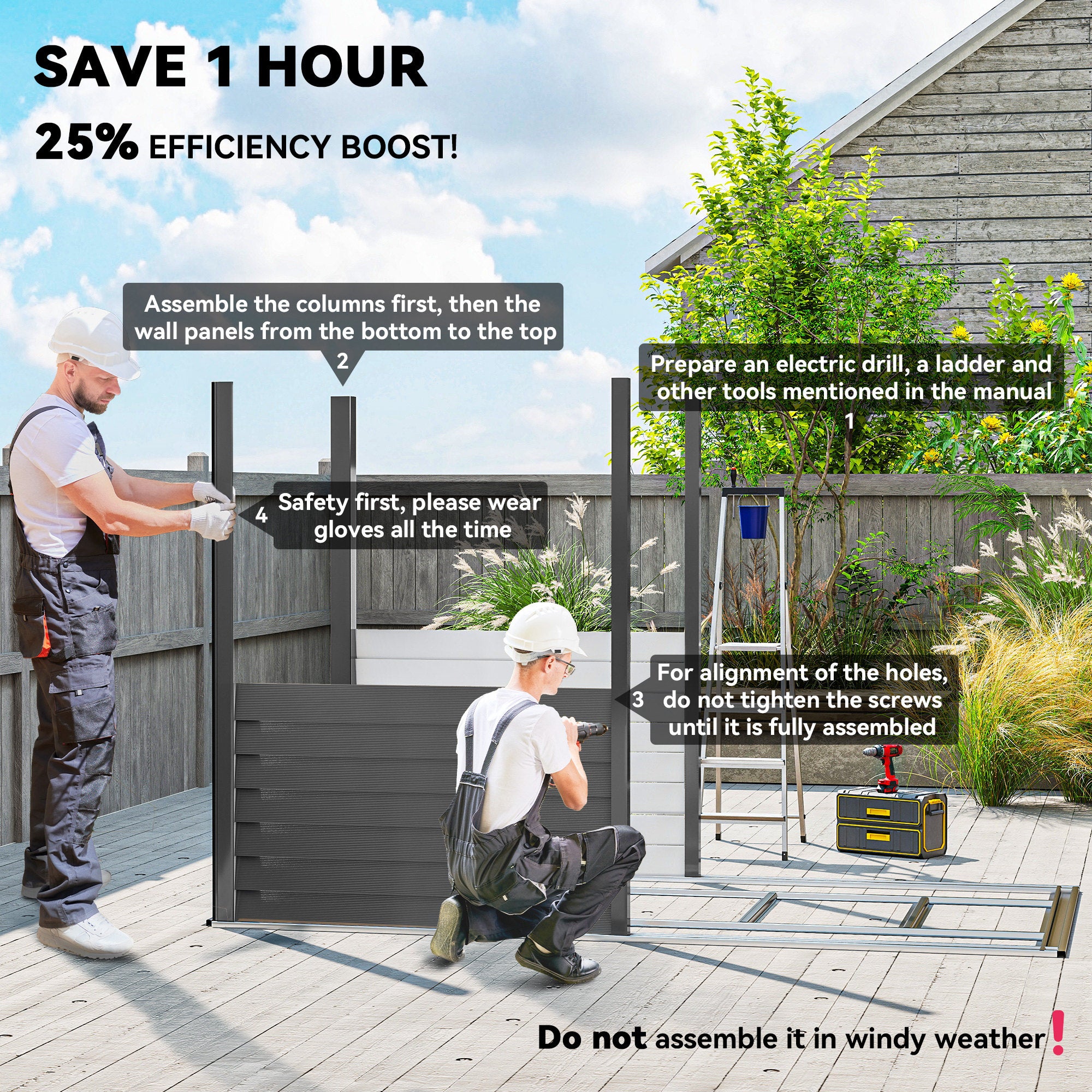 Grey Storage Shed 4.6x9 Metal Lean-to Outdoor Storage - Dark Gray - Image 4