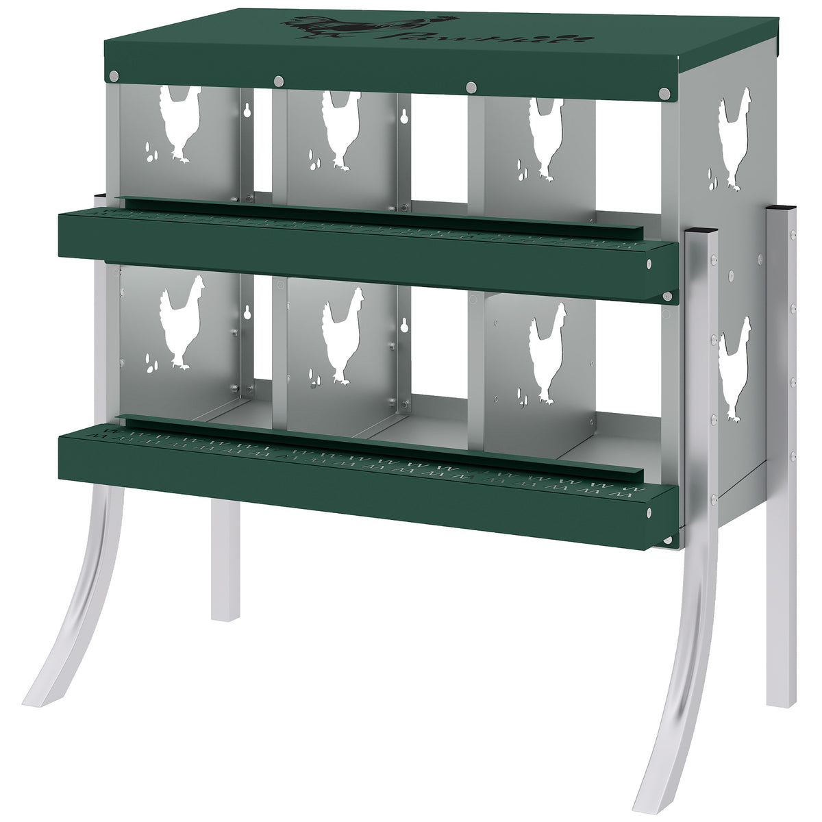 Chicken Nesting Boxes, 6 Compartment Steel Nesting Boxes for Chickens, Wall Mount Egg Laying Boxes with Vented Holes