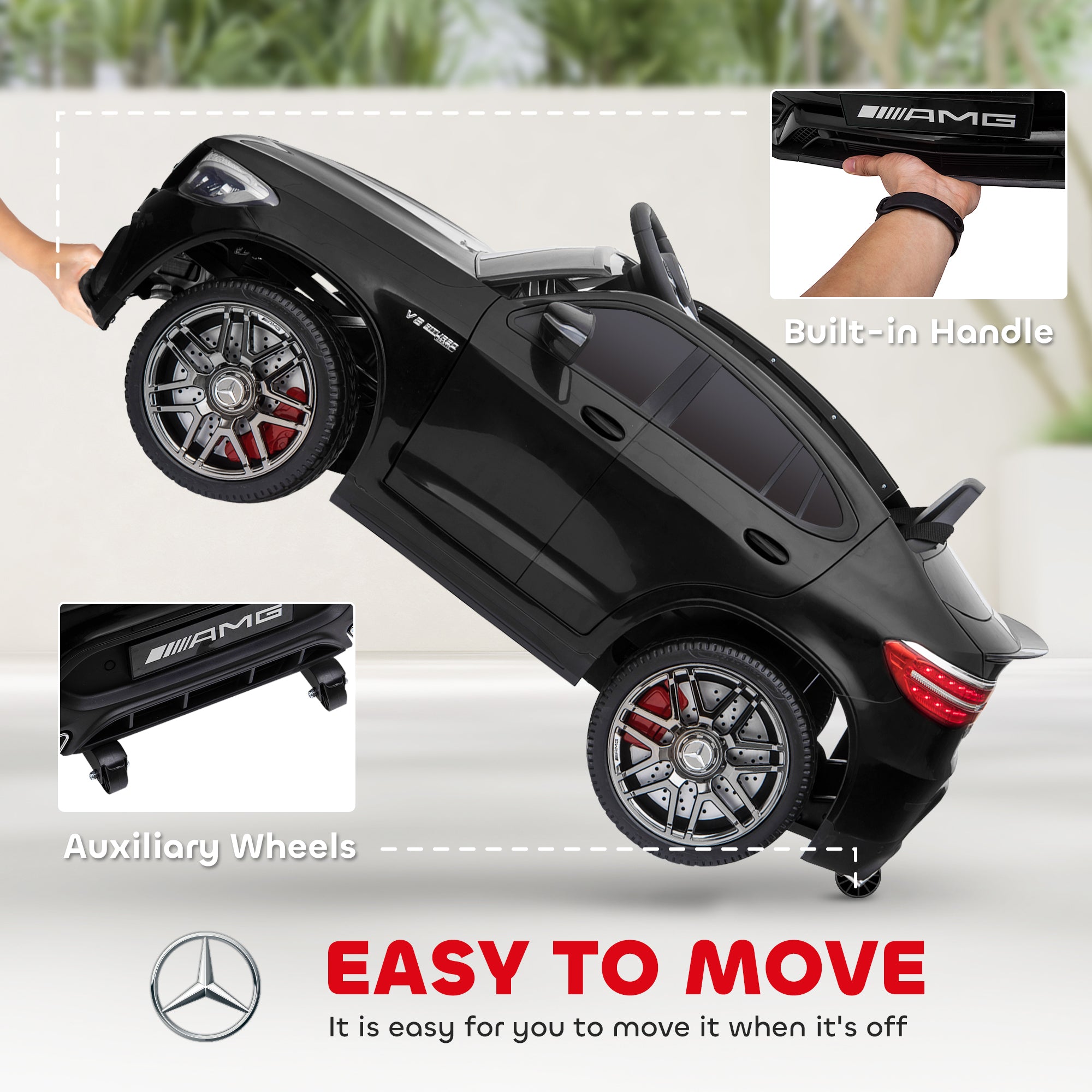 Toddler Ride On Car (Mercedes Benz AMG GLC63S Coupe) Electric Kids Ride On Car with 2 Speed, MP3 Player, Light, Horn, Songs, Suspension - Fun for Toddlers and Kids - Black