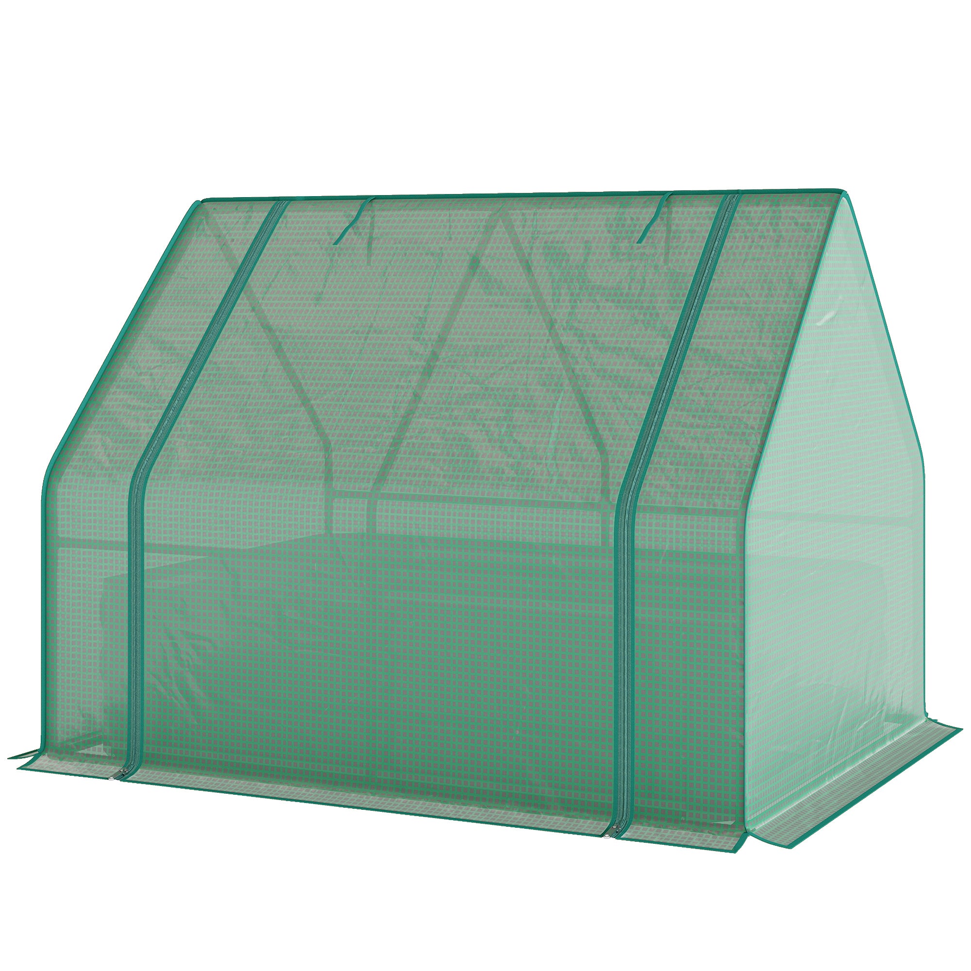 4 x 3 x 1ft Raised Garden Bed with Mini Greenhouse, Galvanized Raised Garden Bed with Cover, Green and Dark Gray - Green and Dark Gray