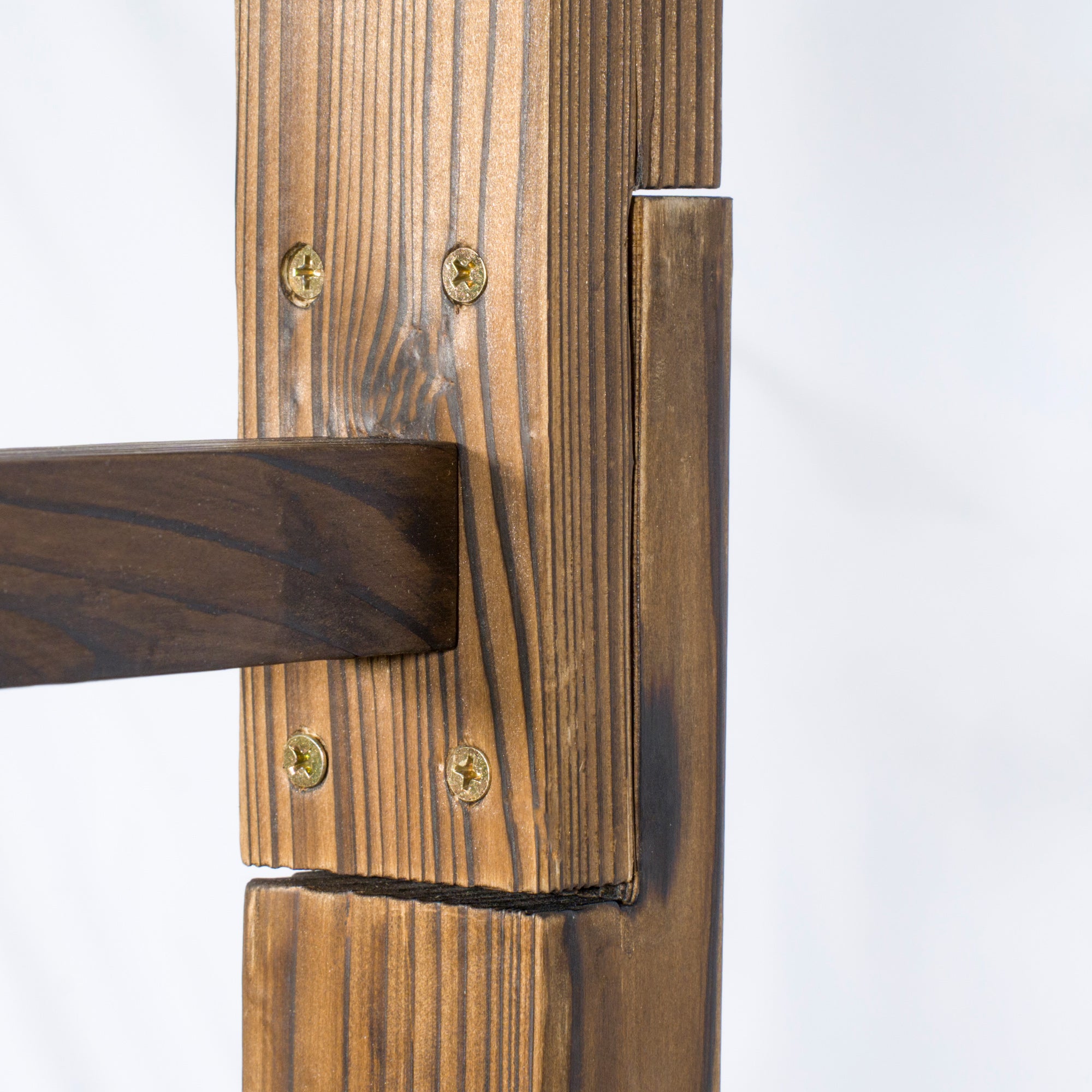 85" Wooden Garden Arbor for Wedding and Ceremony, Outdoor Garden Arch Trellis for Climbing Vines - Carbonized - Carbonized - Image 8