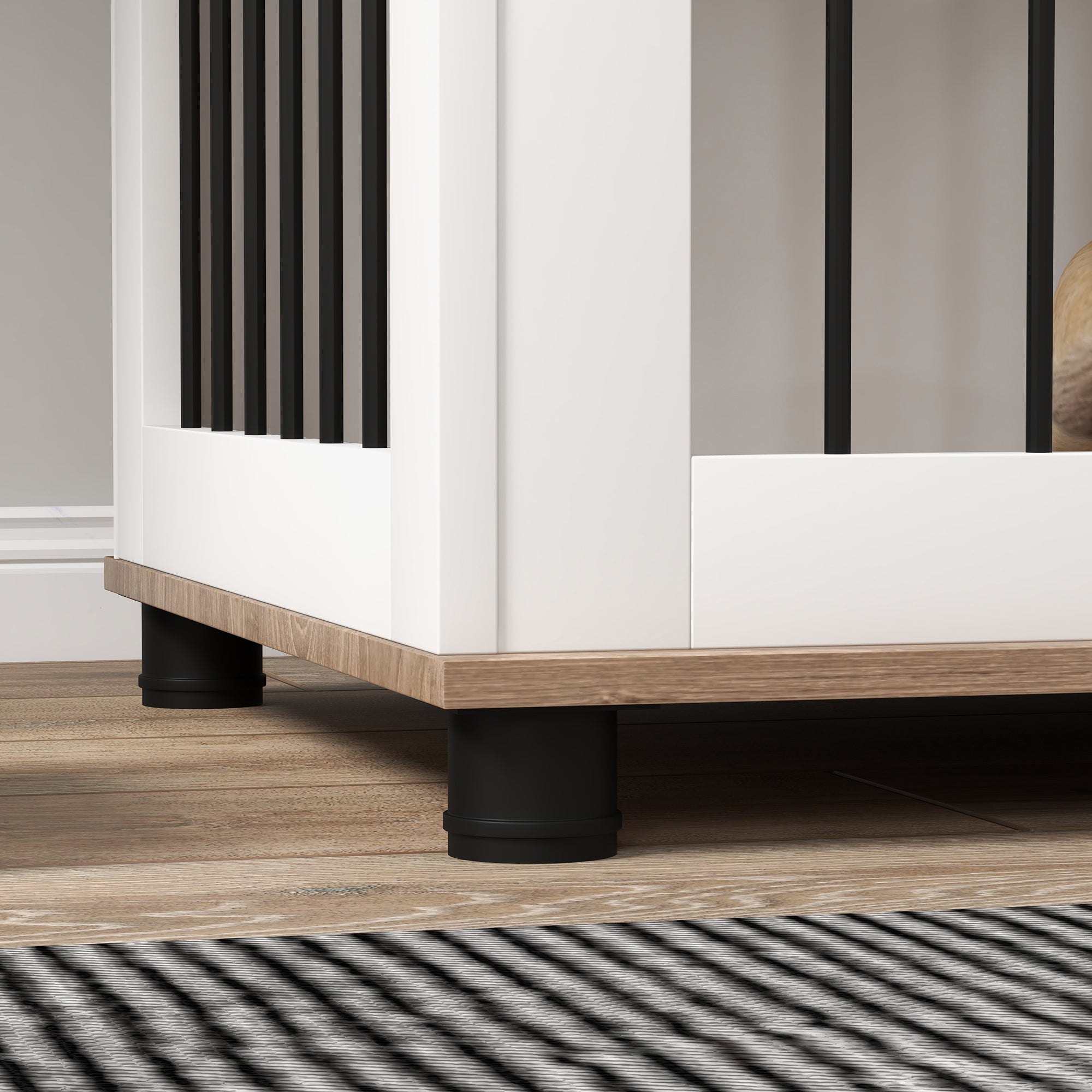Dog Kennel Furniture Side End Table Indoor with Lockable Door, for Small and Medium Dogs, Walnut Brown - Brown - Image 8