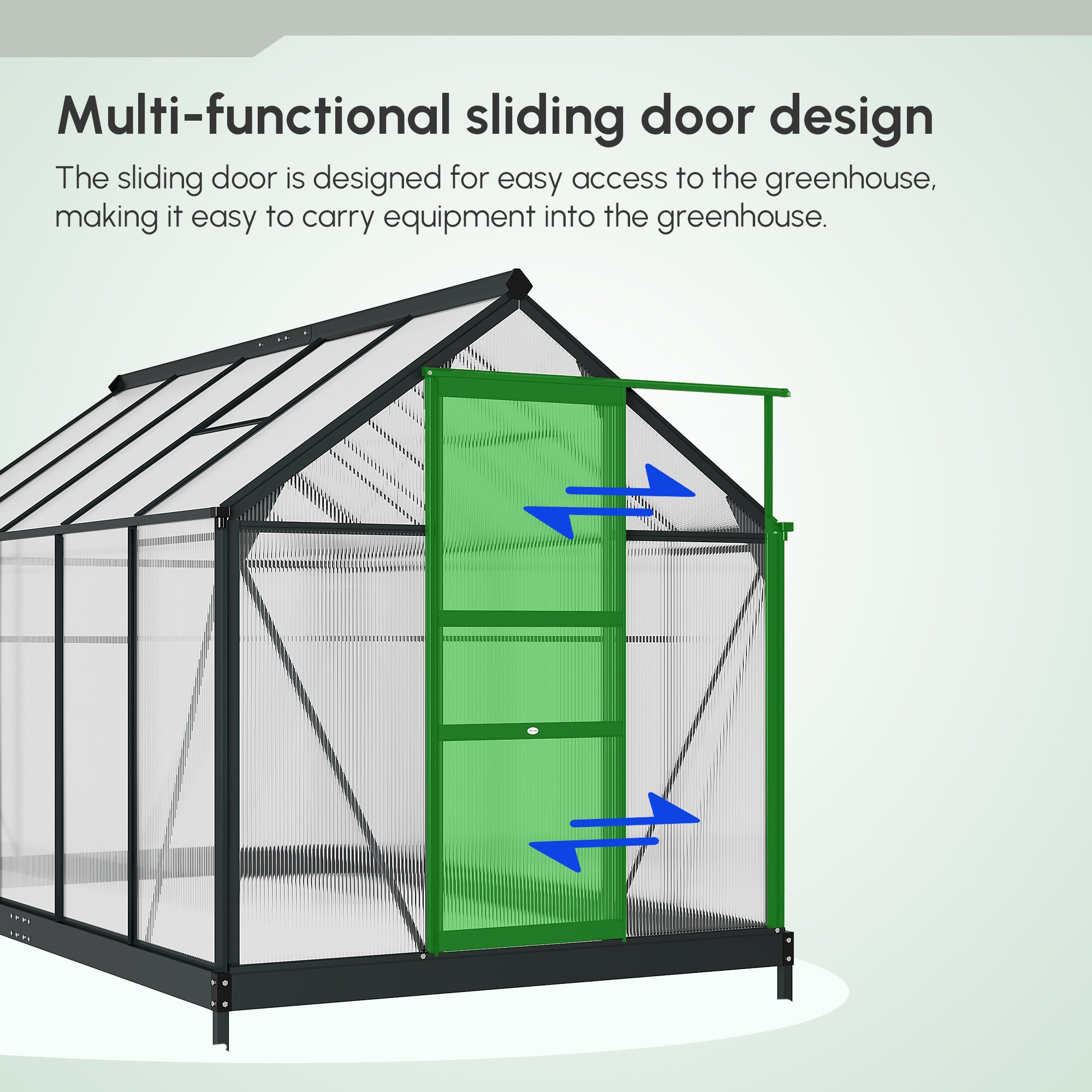 6.2' x 10.3' x 6.6' Outdoor Greenhouse with Walk-in Vent Door for Backyard Garden Gray - Gray - Image 4