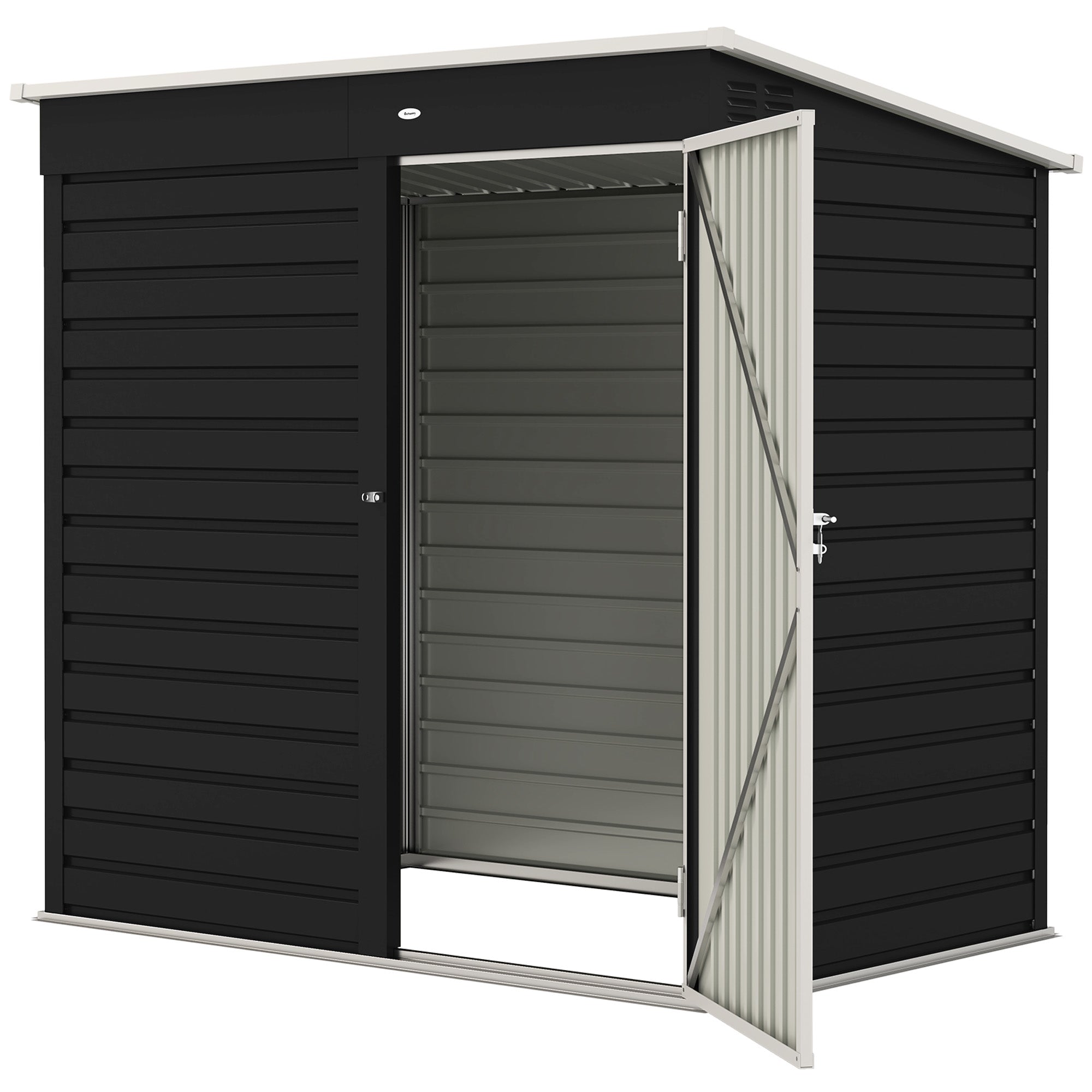 6' x 4' Outdoor Garden Shed, Metal Storage Shed with Lockable Door and Gloves for Backyard Garden Patio, Dark Gray - Dark Gray