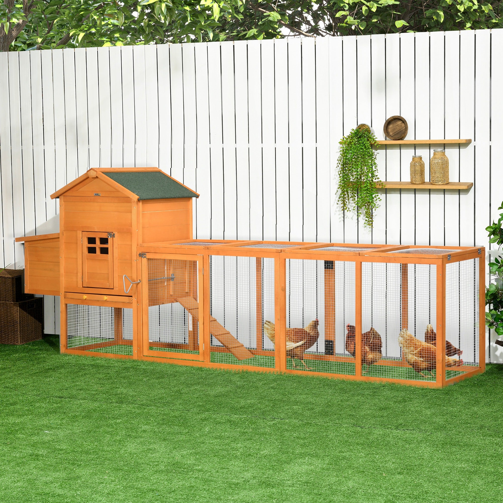 Extra Large Run Included Chicken Coop with Removable Tray Orange - Orange - Image 2