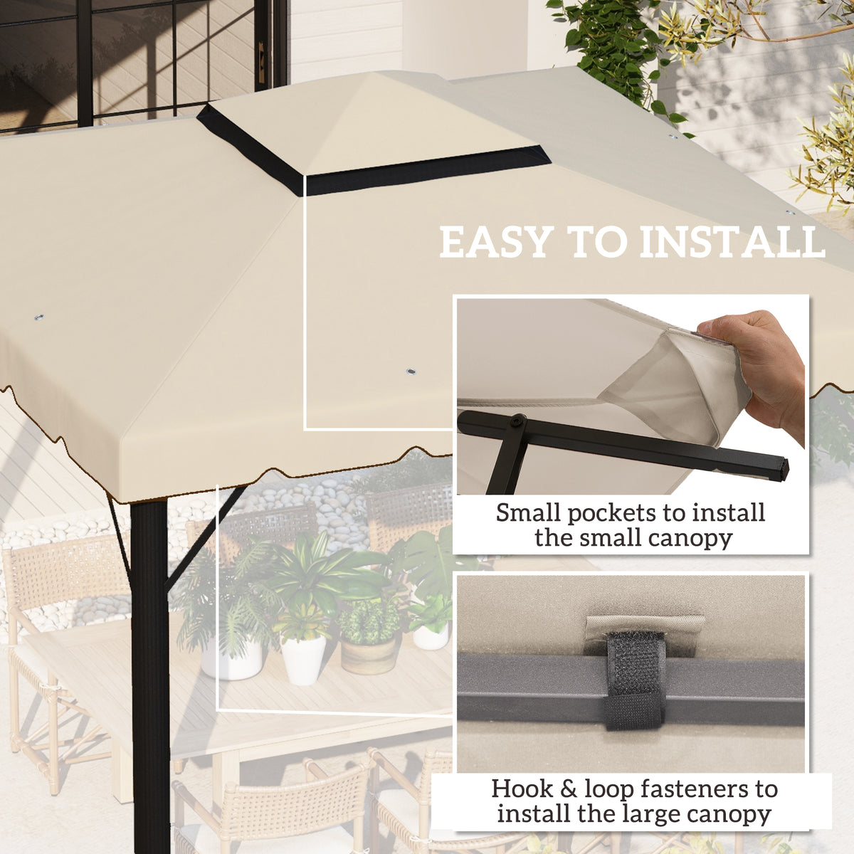 Model 84C-051 or 84C-269 10' x 10' Gazebo Replacement Canopy, Beige