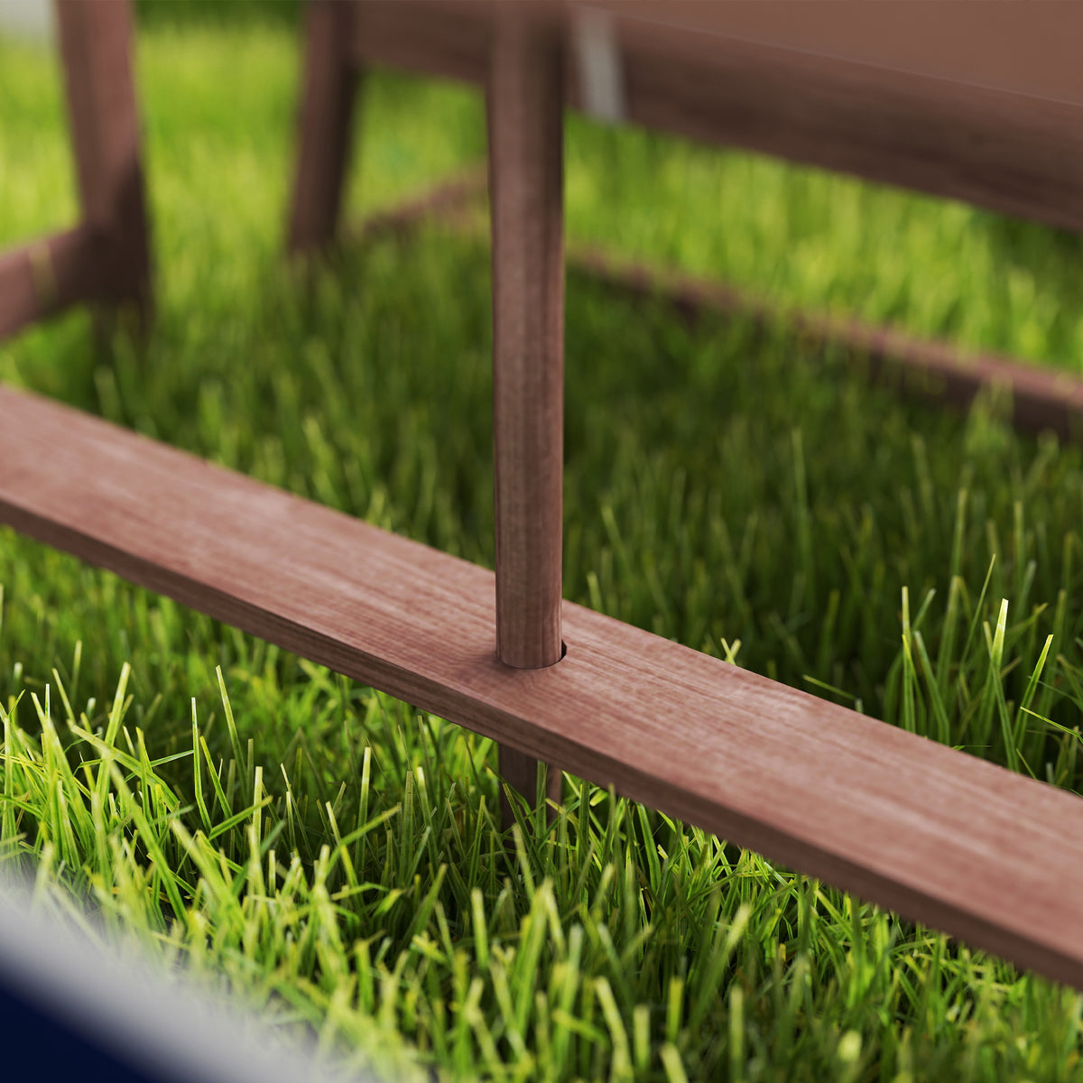 Qaba Outdoor Wooden Kids Picnic Table & Bench Set with Cushions and Umbrella, for Patio, Garden, Navy Blue