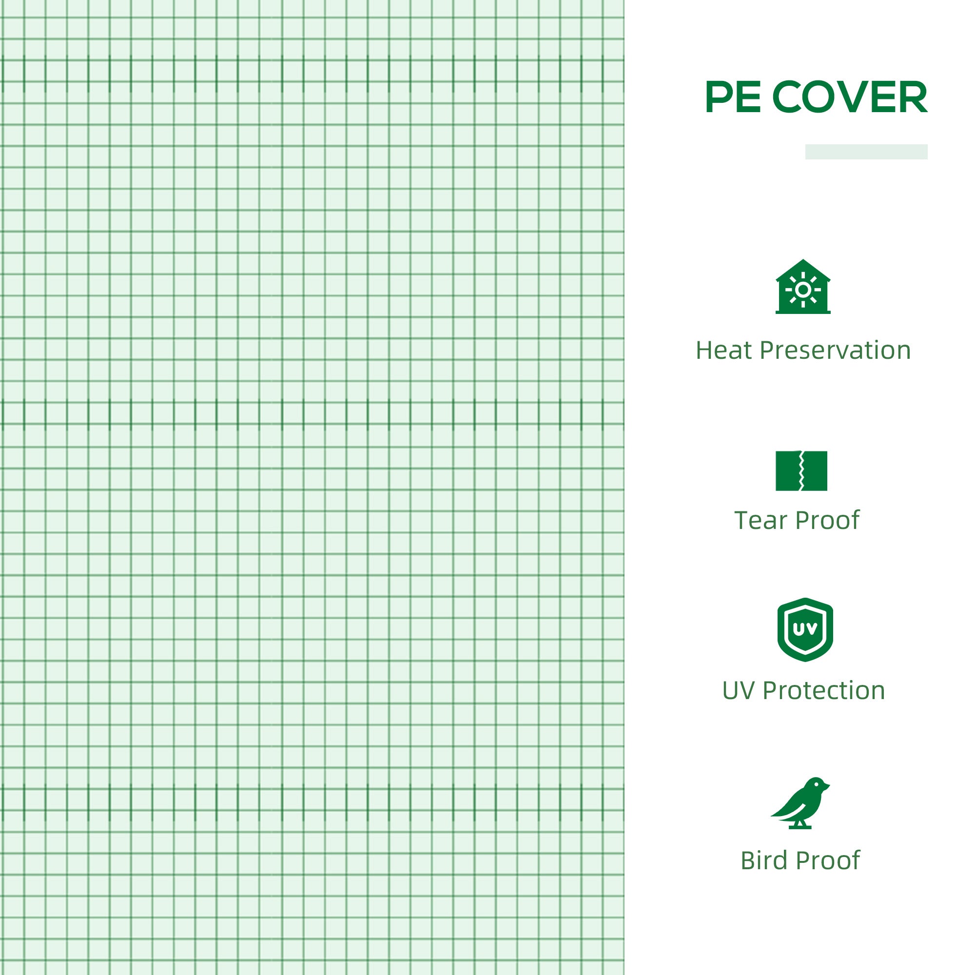 4' x 2' x 2' Portable Mini Greenhouse, Small Green House with PE Cover, Roll-up Zippered Windows for Indoor, Outdoor Garden, Green - Green - Image 4