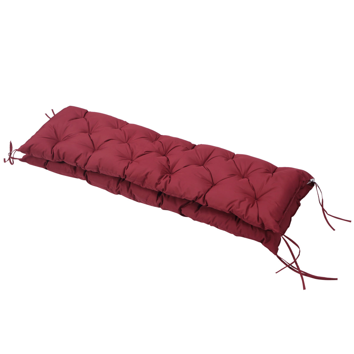 59" x 38" Tufted Bench Cushion for Outdoor Furniture, 3-Seater Replacement for Swing Chair, Patio Sofa/Couch, Wine Red