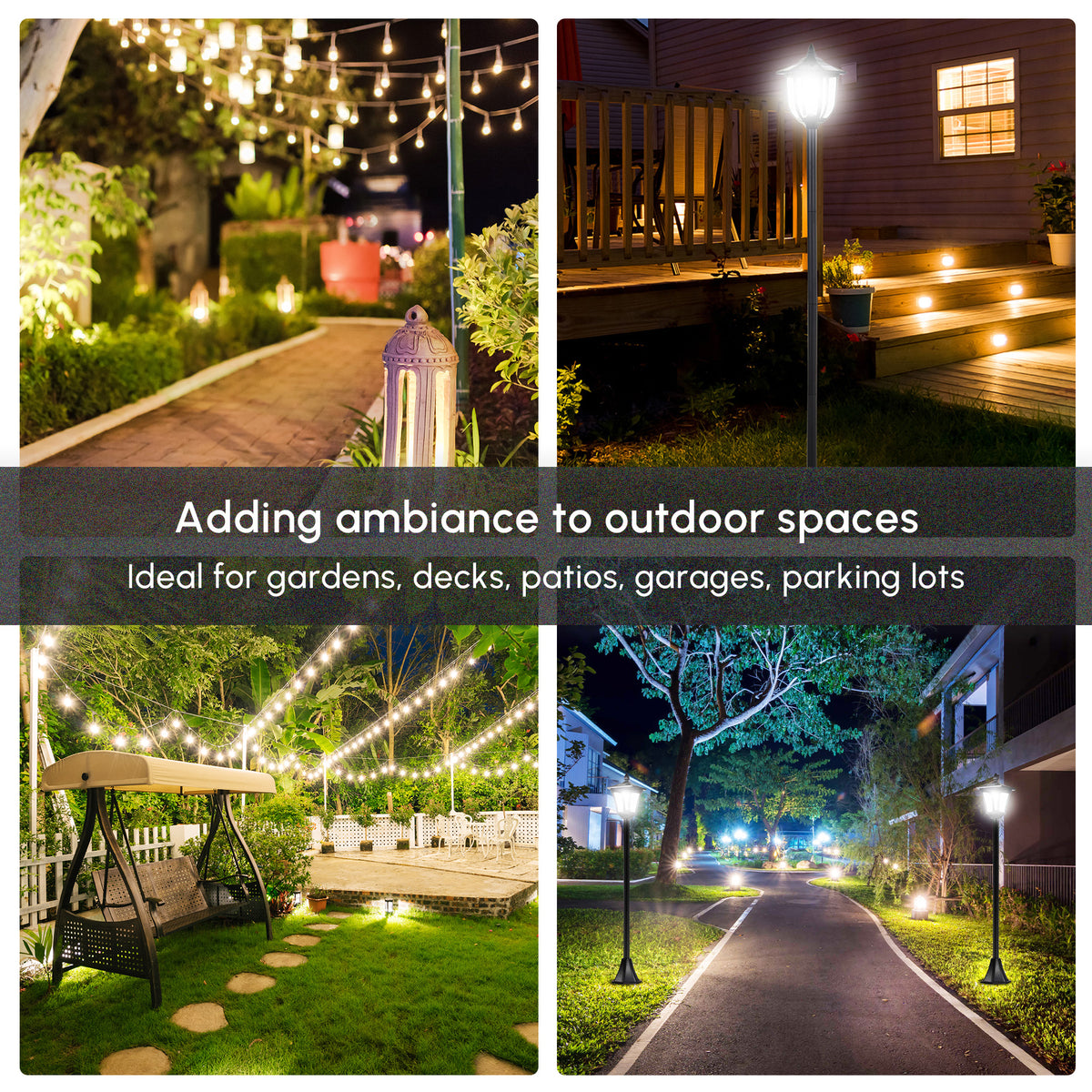 Outdoor Lamp Post Lights, Triple Head Solar Powered Lamp, Street Vintage Solar Post Lamp, for Backyard, Garden Pathway, Driveway, 72 Inches