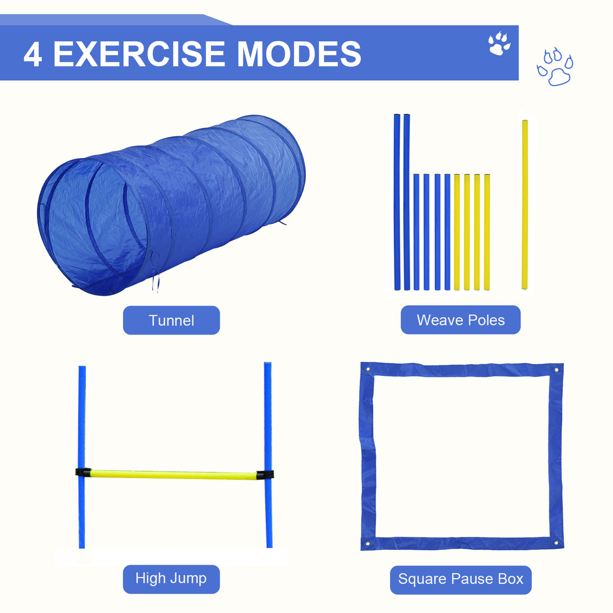Backyard Competitive Dog Agility Training Kit Obstacle Course Equipment - Blue - Image 4