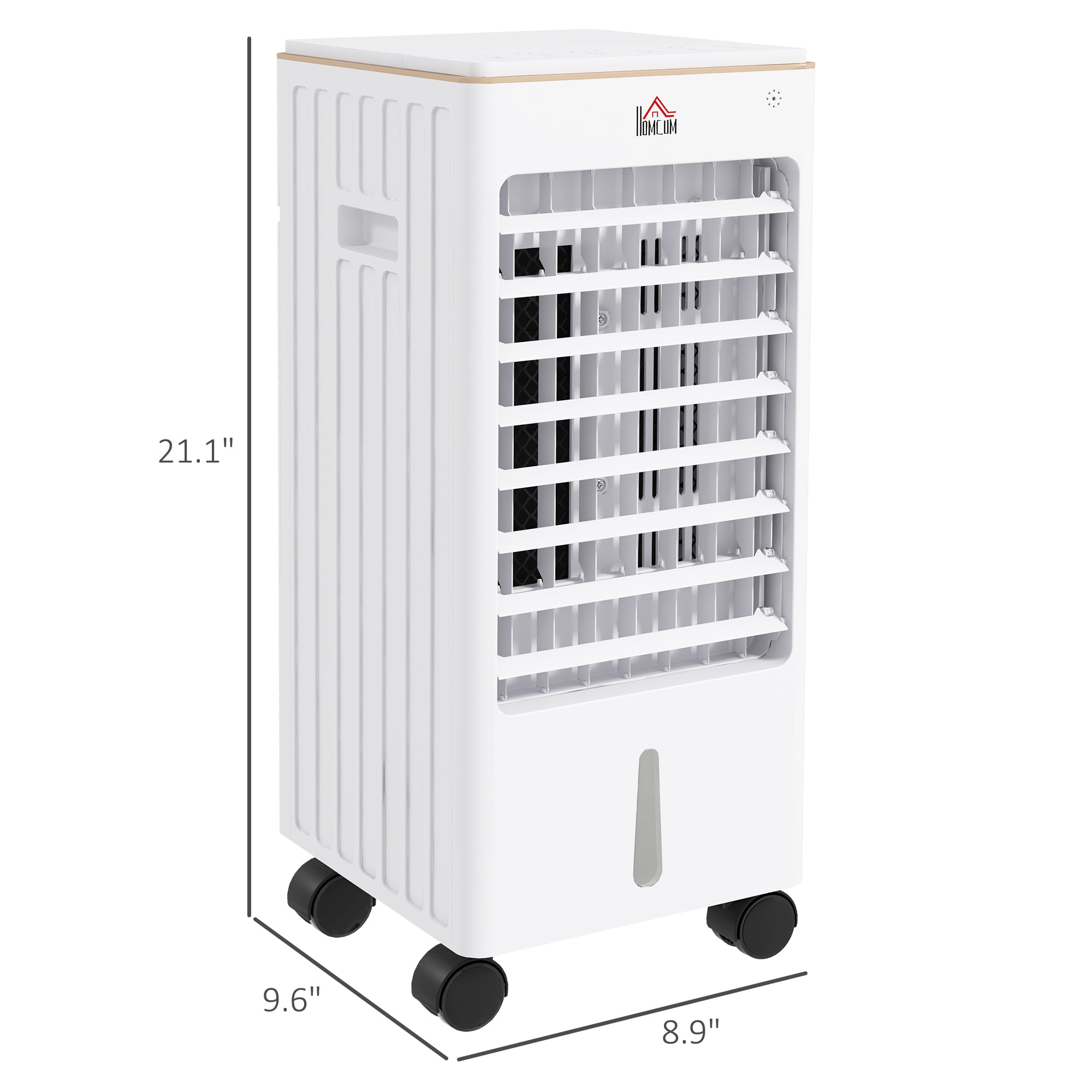 Room Air Cooler with Ice Packs, Ice Cooling Fan Water Conditioner Humidifier Unit with Remote, Timer, Wheels