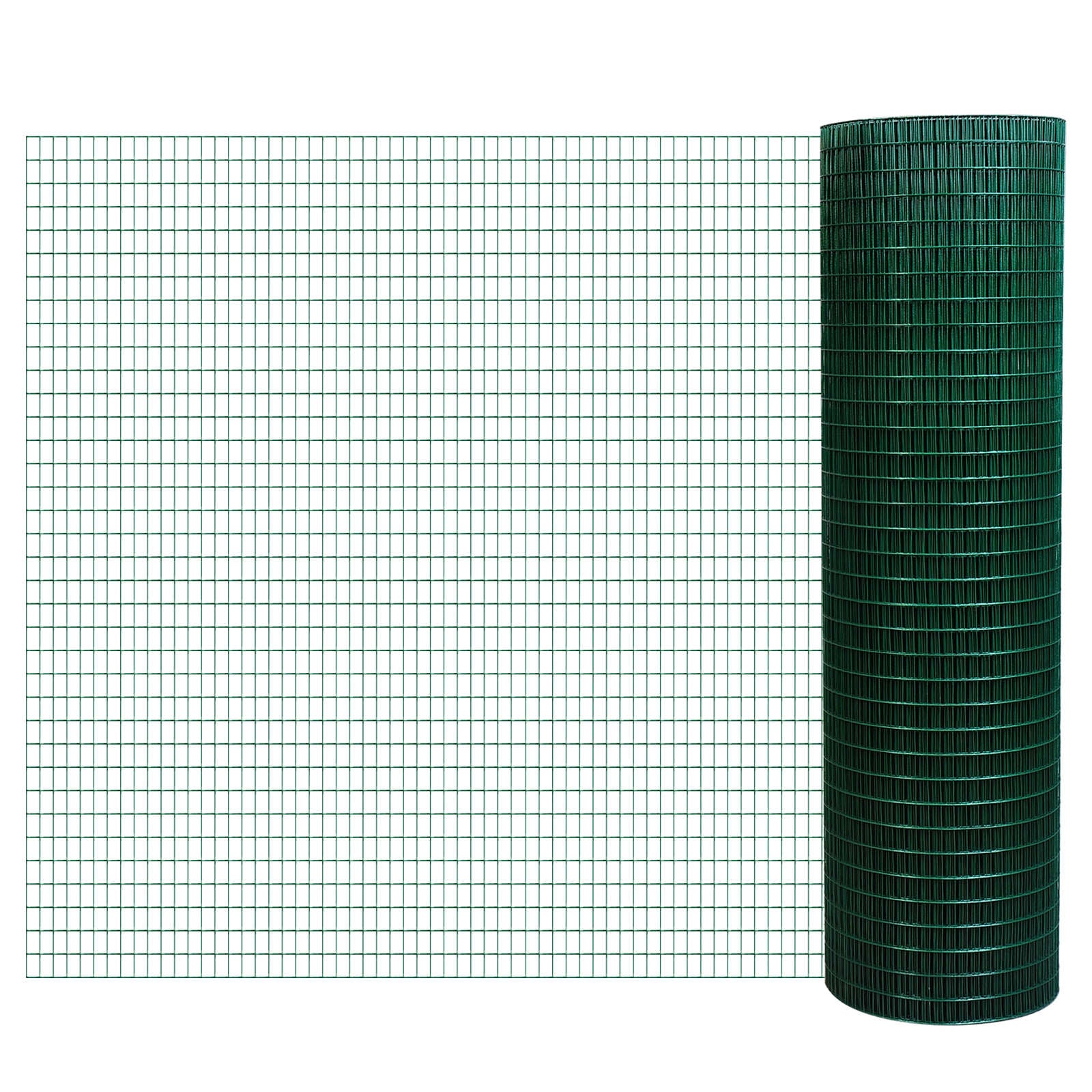 PVC Coated Steel Chicken Rabbit Mesh Fencing Wire Garden Galvanized Fence Border - Dark Green