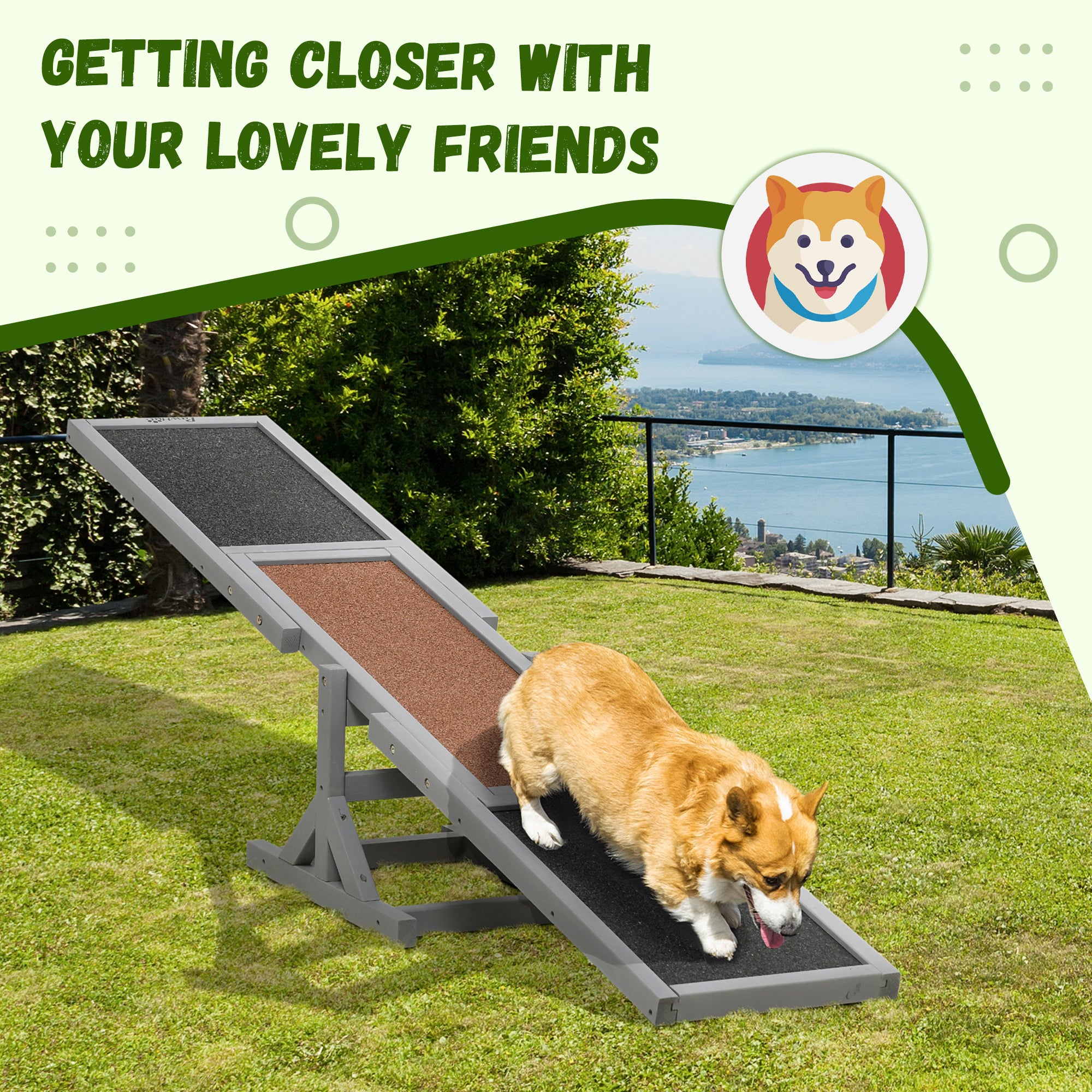Wooden Dog Agility Seesaw for Training and Exercise, Gray - Gray - Image 6