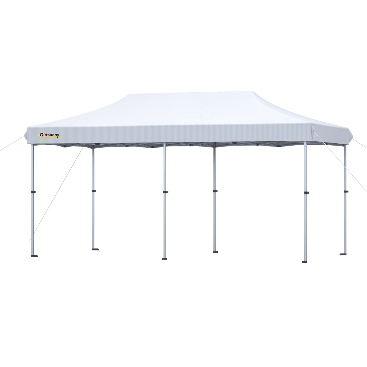 10'x20' Aluminum Pop Up Canopy Tent, Upgraded Thicker Tube Instant Party Tent with Wheeled Bag, 2-Level Adjustable, XL Large Ground Stakes for Events Patio Backyard