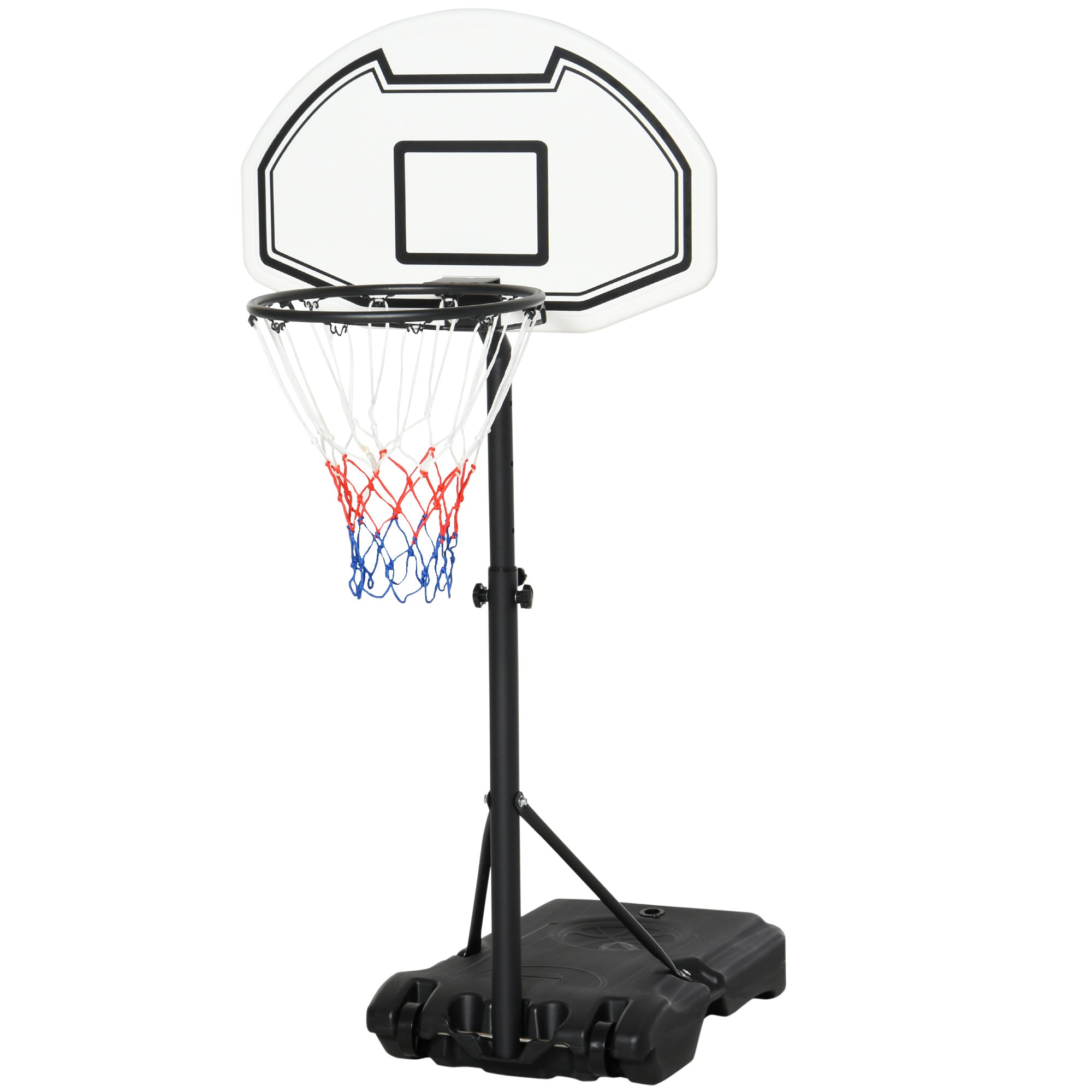 Aosom Height Adjustable Basketball Hoop, Portable Basketball Stand, 30" Backboard, Indoor Outdoor Goals Set for Kids Youth Adults
