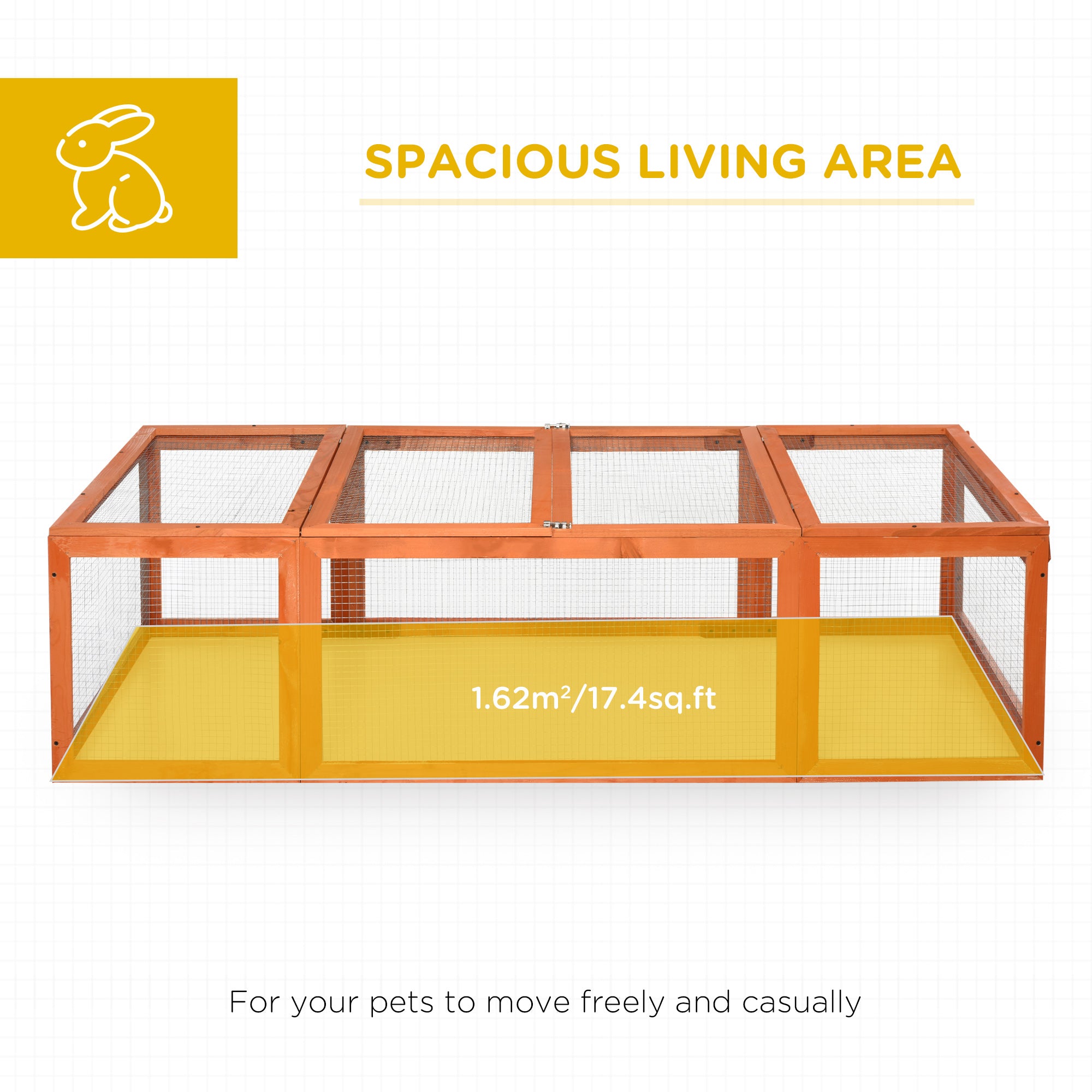 Large Wooden Rabbit Hutch Small Animal Habitat Enclosure Outdoor Run and Lockable Doors - Natural - Natural Wood - Image 4