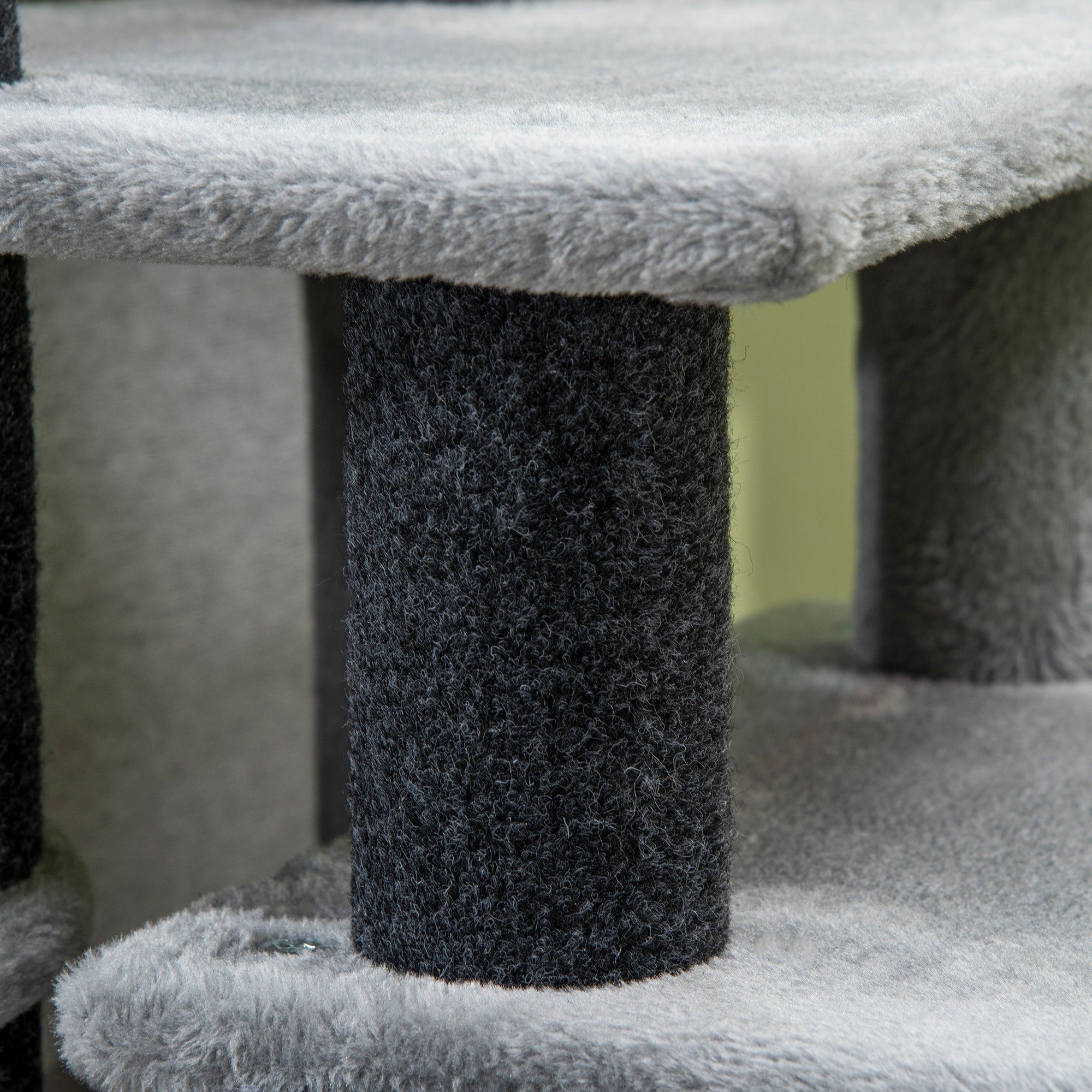 Adjustable Height 3 Step/4 Step Cat Stairs with Cat Scratching Post, Cat Condo, Toy Ball, for Bed, Sofa, Couch, Gray - Gray - Image 8