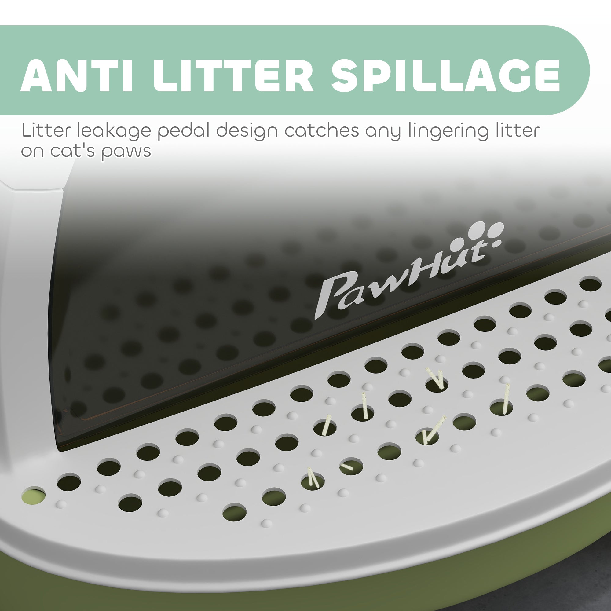Covered Cat Litter Box with Lid, Scoop, Deodorizing Bags for Odor Control, Privacy, Easy to Clean, Green - Green - Image 6