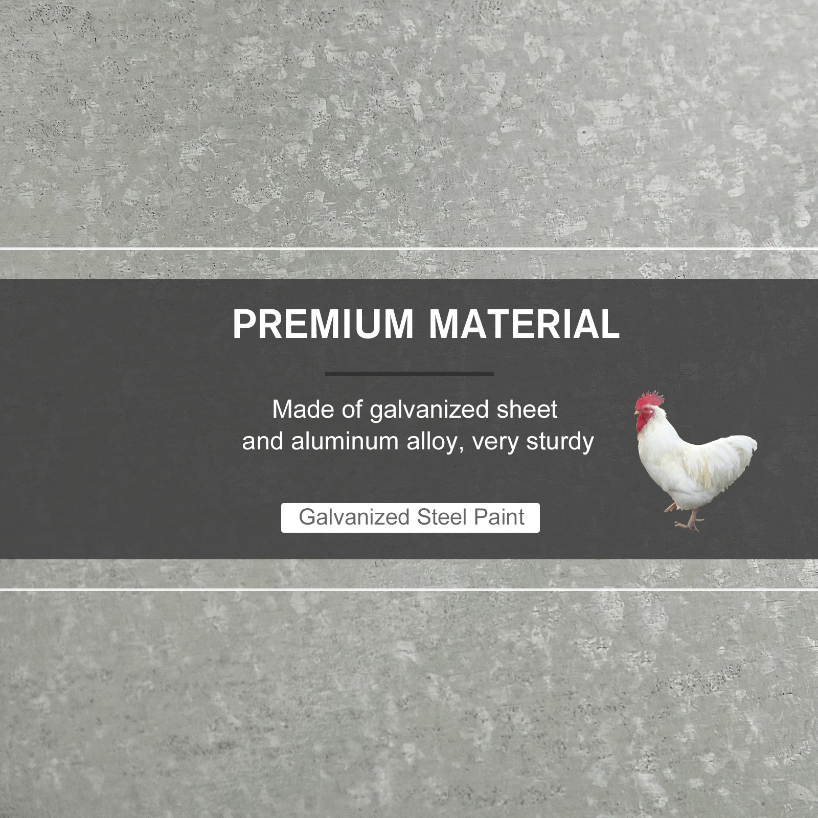 25 lbs Capacity Automatic Chicken Poultry Feeder with a Galvanized Steel and Aluminium Build, Weatherproof Design - Silver - Image 6