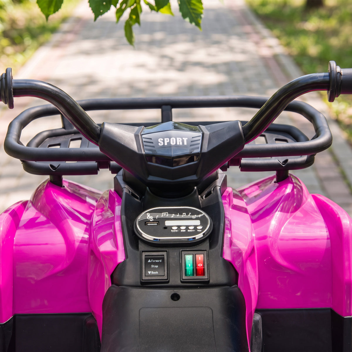 24V Ride on ATV, 4 Wheeler for Kids with Dual Motors, Soft Start, Battery Display, Music, Lights for 3-8 Years, Pink