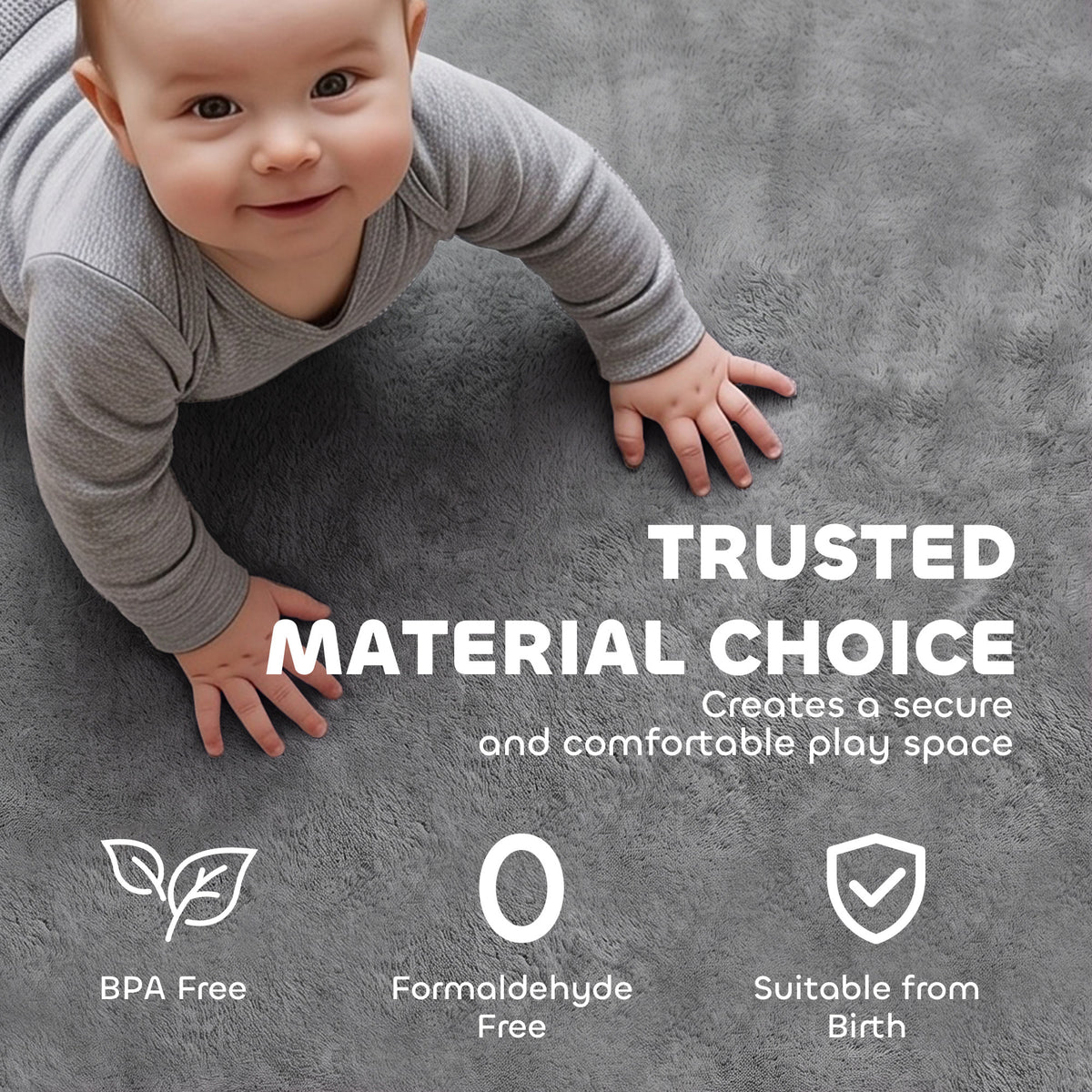 1.2" Thick Baby Play Mat, 110" x 79" Playpen Mat, Non-Slip, Water-Resistant, Soft Flannel for Crawling, Dark Gray