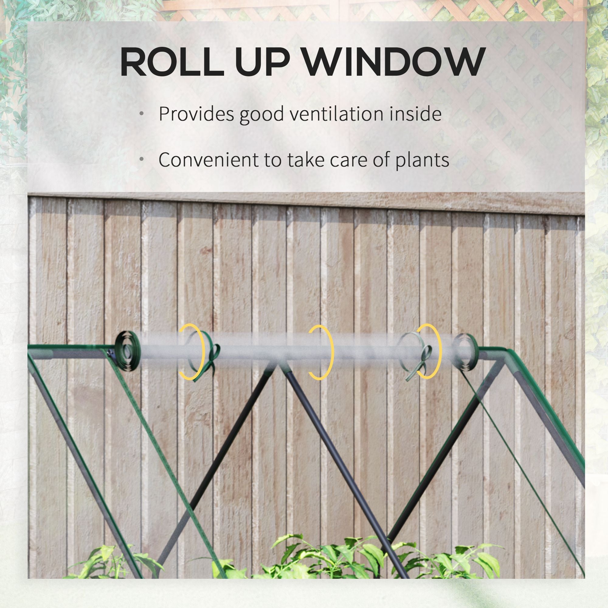 Raised Garden Bed with Cover, Outdoor Galvanized Metal Planter Box Kit, 4 x 3 ft Mini Greenhouse with 2 Large Screen Windows, for Growing Flowers, Vegetables and Herbs, Clear - Clear - Image 8