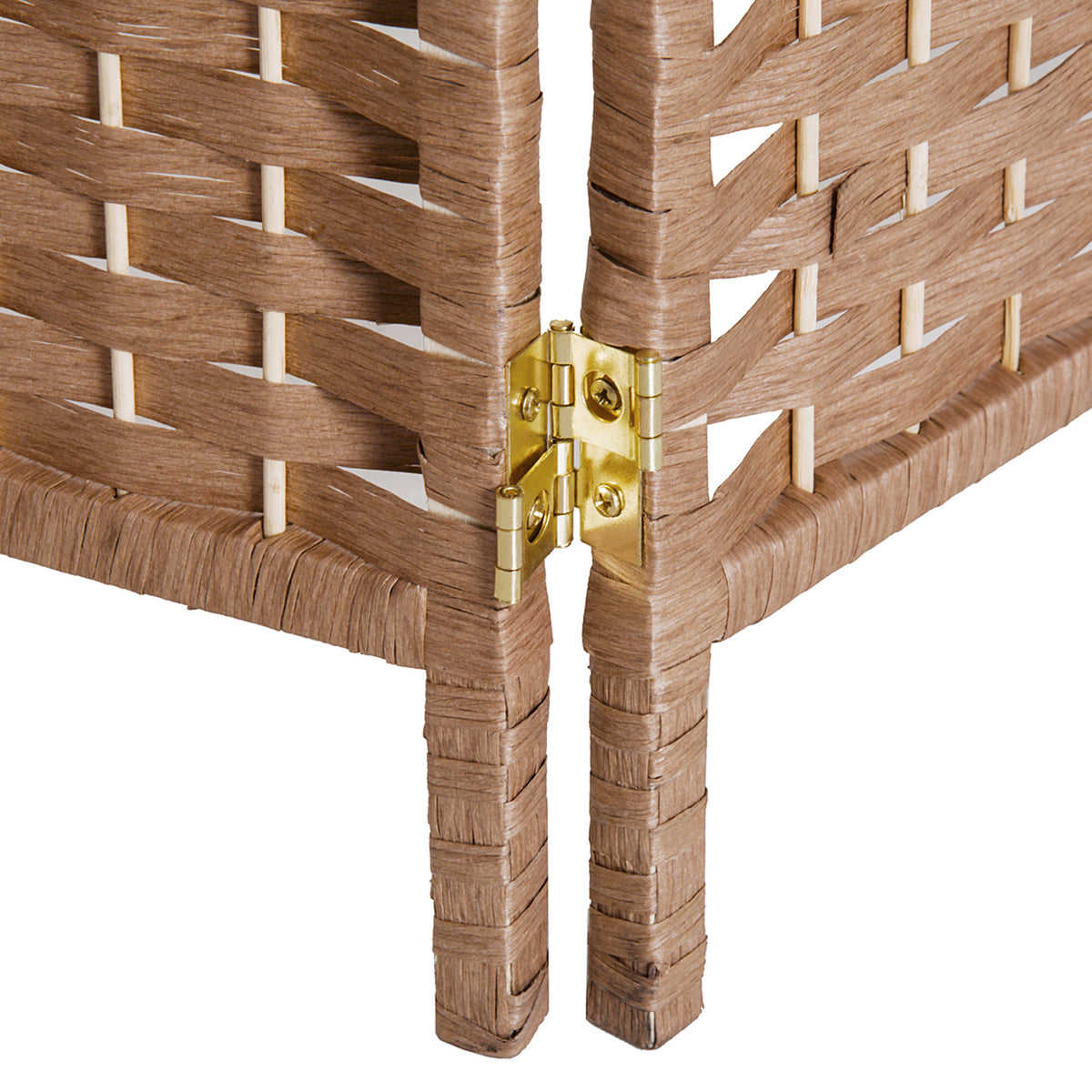 Room Divider 6 Panel, 6FT Tall Folding Privacy Screen, Freestanding Hand-Woven Partition for Room Separation with 360° Hinges, Paper Rope Diamond Weave, Natural