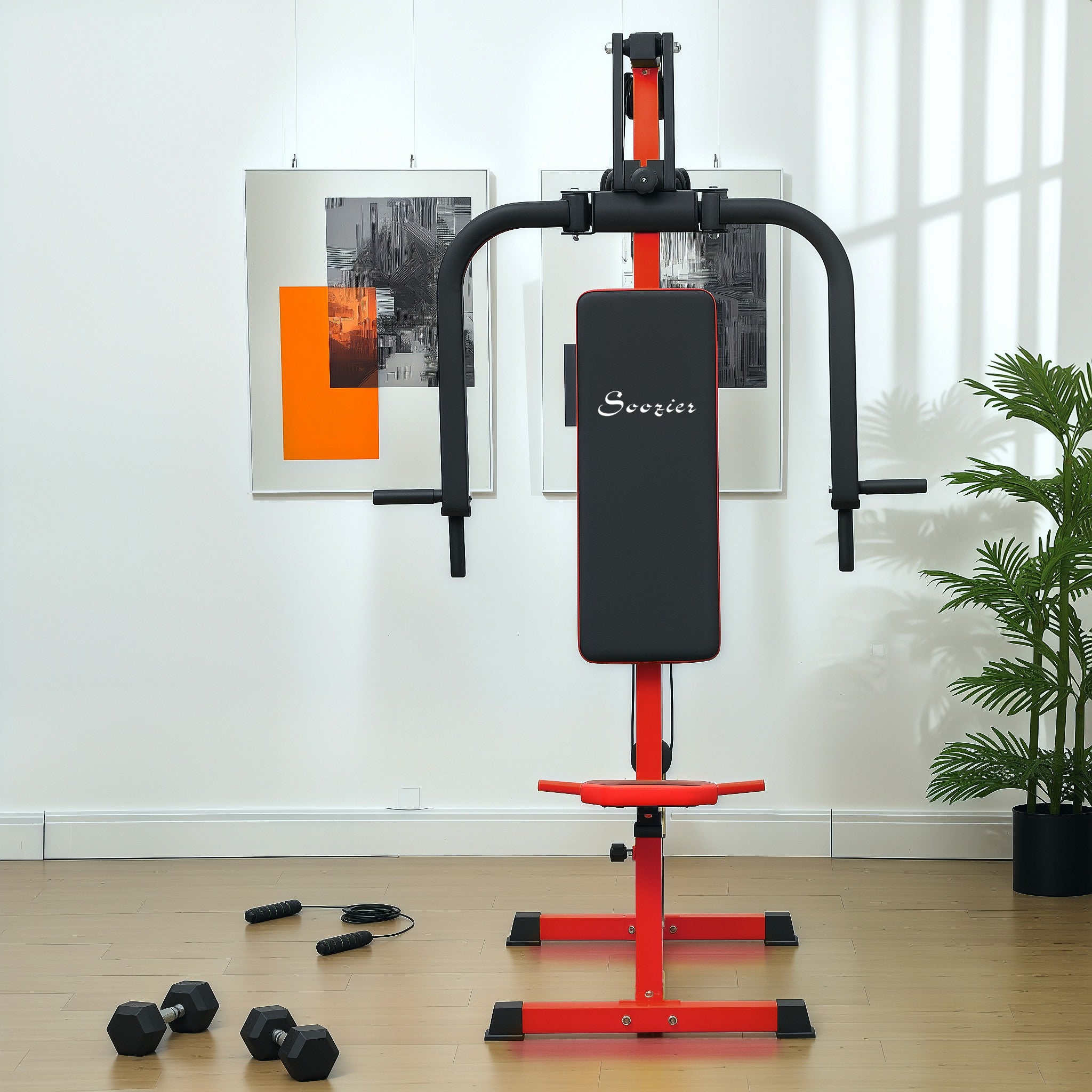 Chest Fly and Chest Press Machine for Back, Pectoral, Rear Deltoid and Shoulder Training, Red