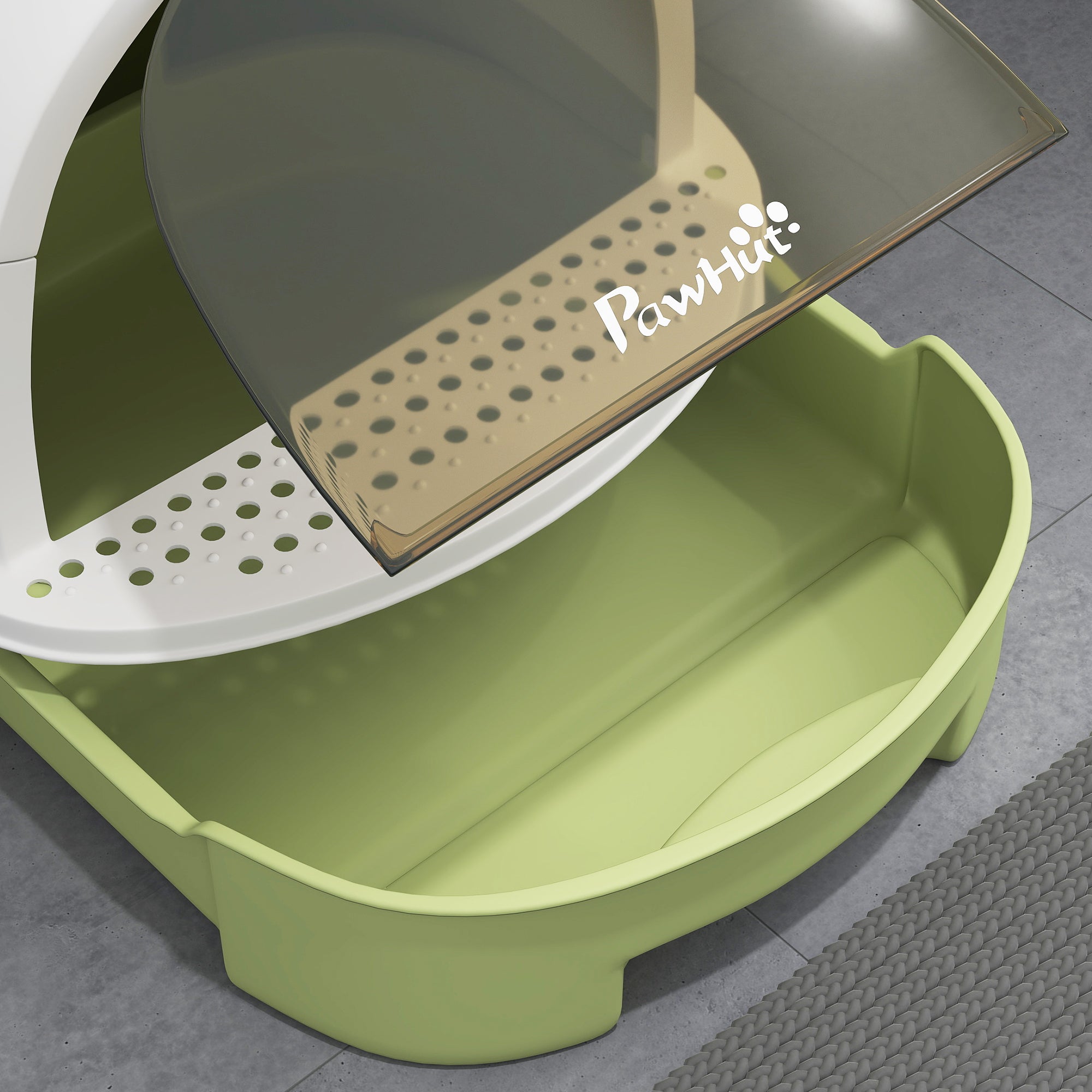 Covered Cat Litter Box with Lid, Scoop, Deodorizing Bags for Odor Control, Privacy, Easy to Clean, Green - Green - Image 8