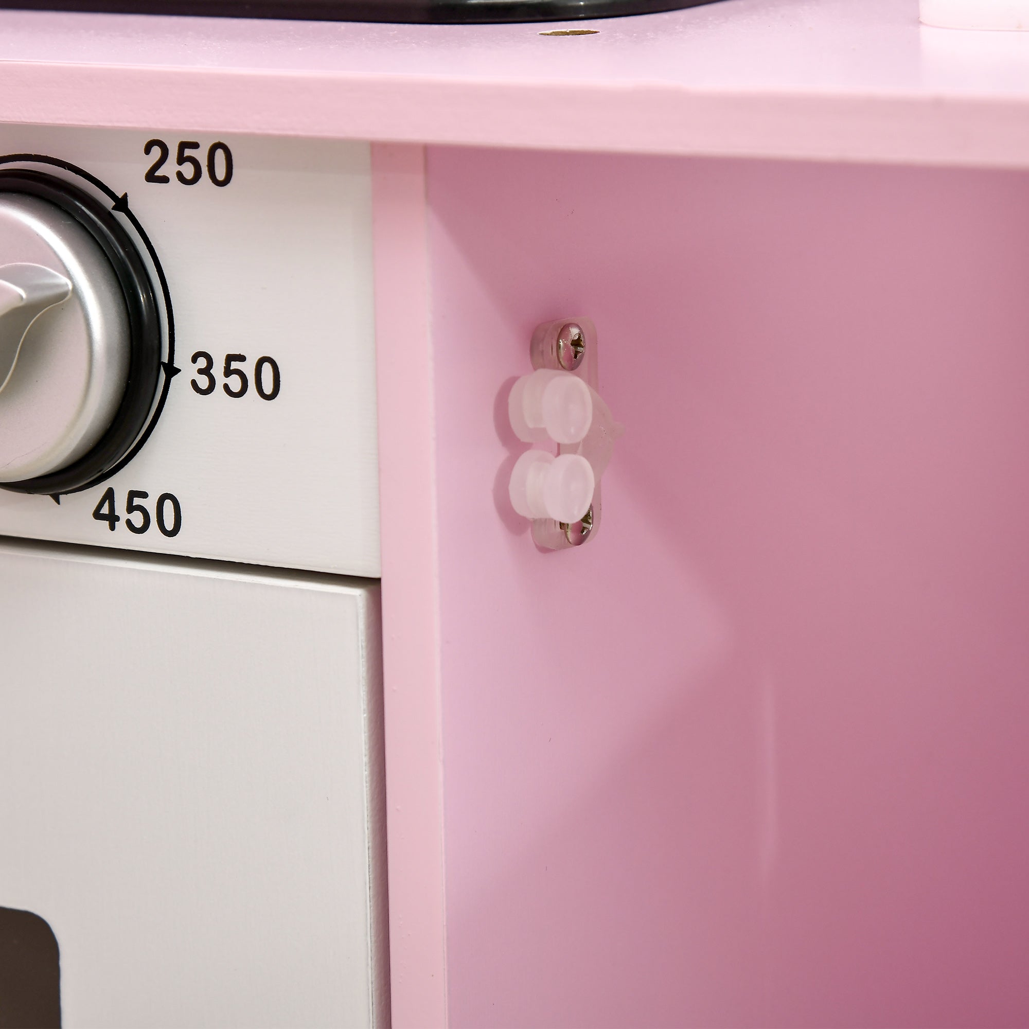 Pretend Play Kitchen with Sound Effects and Stove Lights, Kids Kitchen Playset with Storage, Water Dispenser Preschool & Kindergarten Gift for 3-6 Years Old, Pink