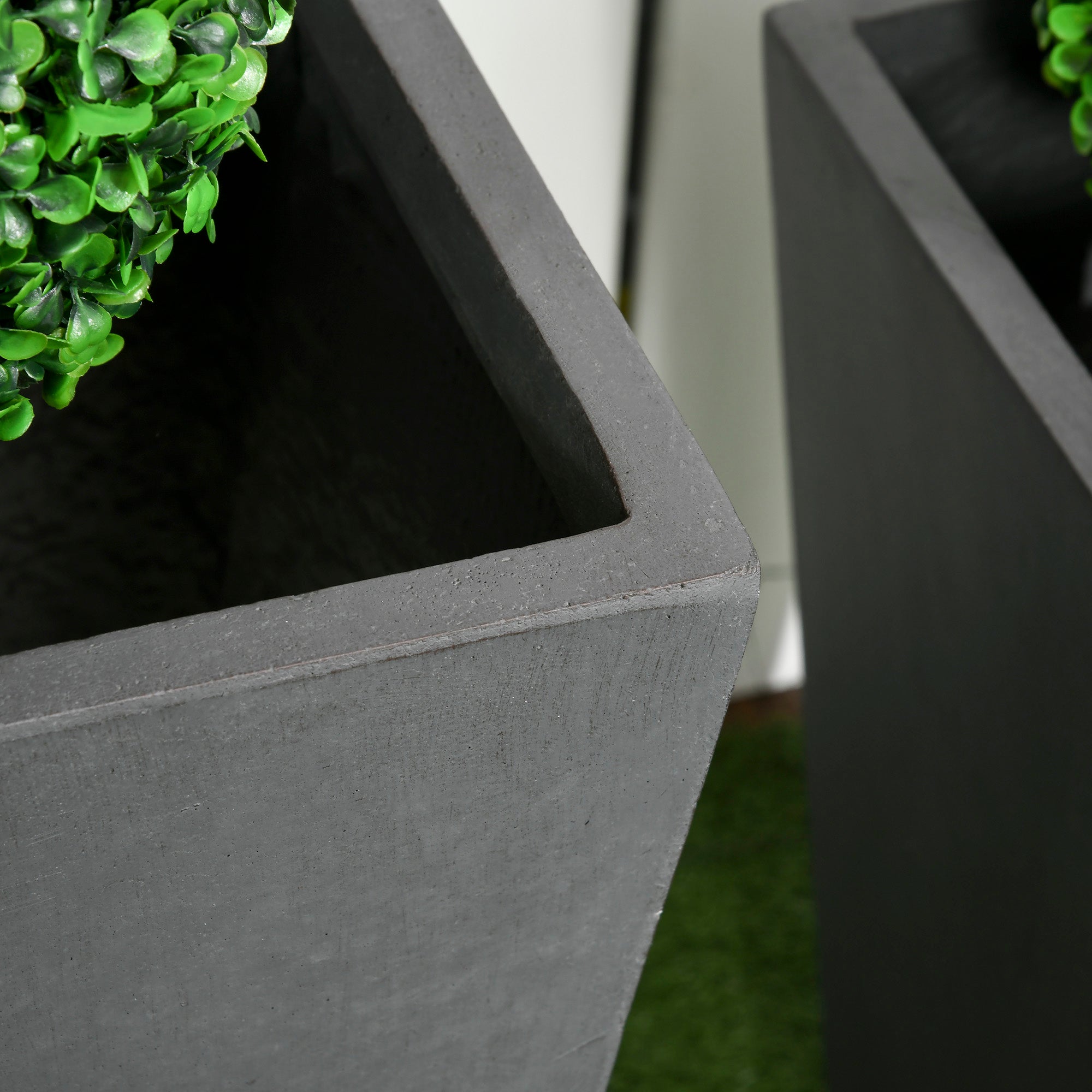 2-Pack Outdoor Planter Set, Flower Pots with Drainage Holes, Durable & Stackable Plant Pot, 22in & 18in, for Porch, Entryway, Patio, Yard, Garden, Gray - Gray - Image 7