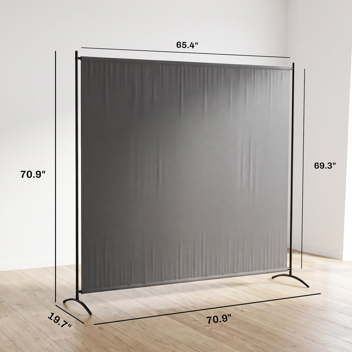 Outdoor Privacy Screen, 5.9FT Tall Room Divider with UPF30+ Protection, Freestanding Privacy Panel, Dark Gray