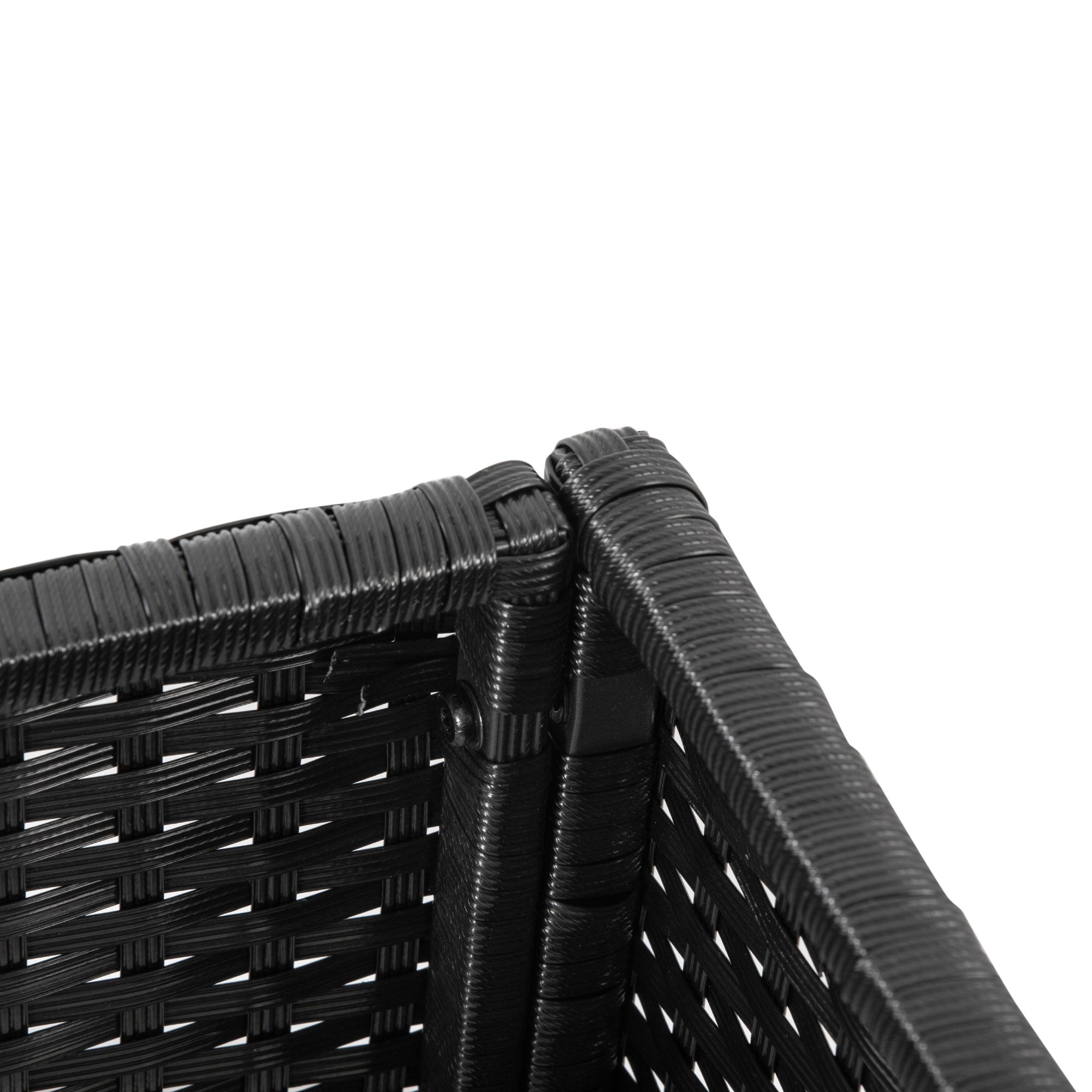 PE Rattan Wicker Raised Flower & Vegetable Planter, Rack Shelf Box - Black - Image 7
