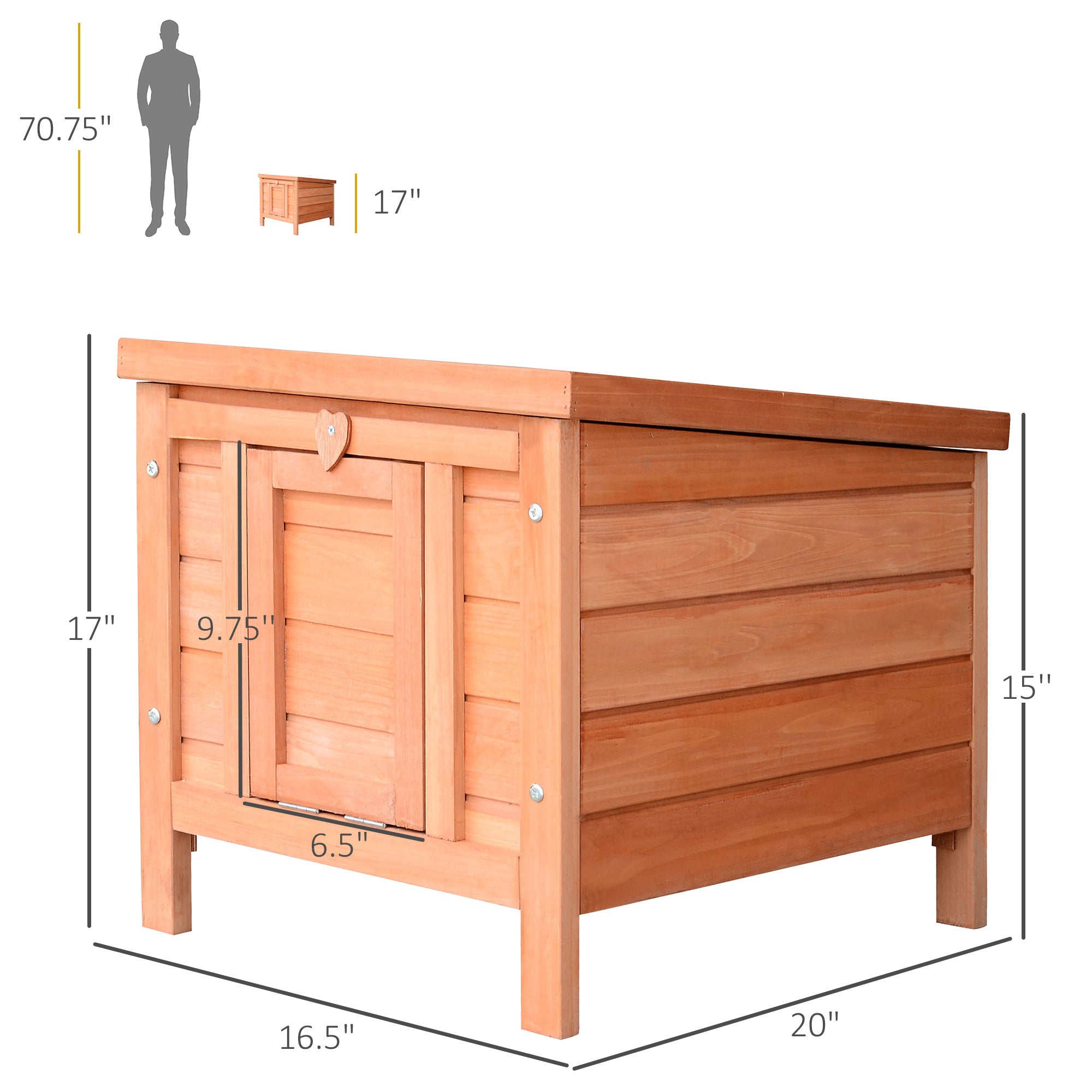 Small Wooden Rabbit Hutch Bunny Cage Guinea Pig Cage Duck House Dog House with Openable & Waterproof Roof, for Rabbits, Chickens, Ducks, Natural - Natural - Image 3