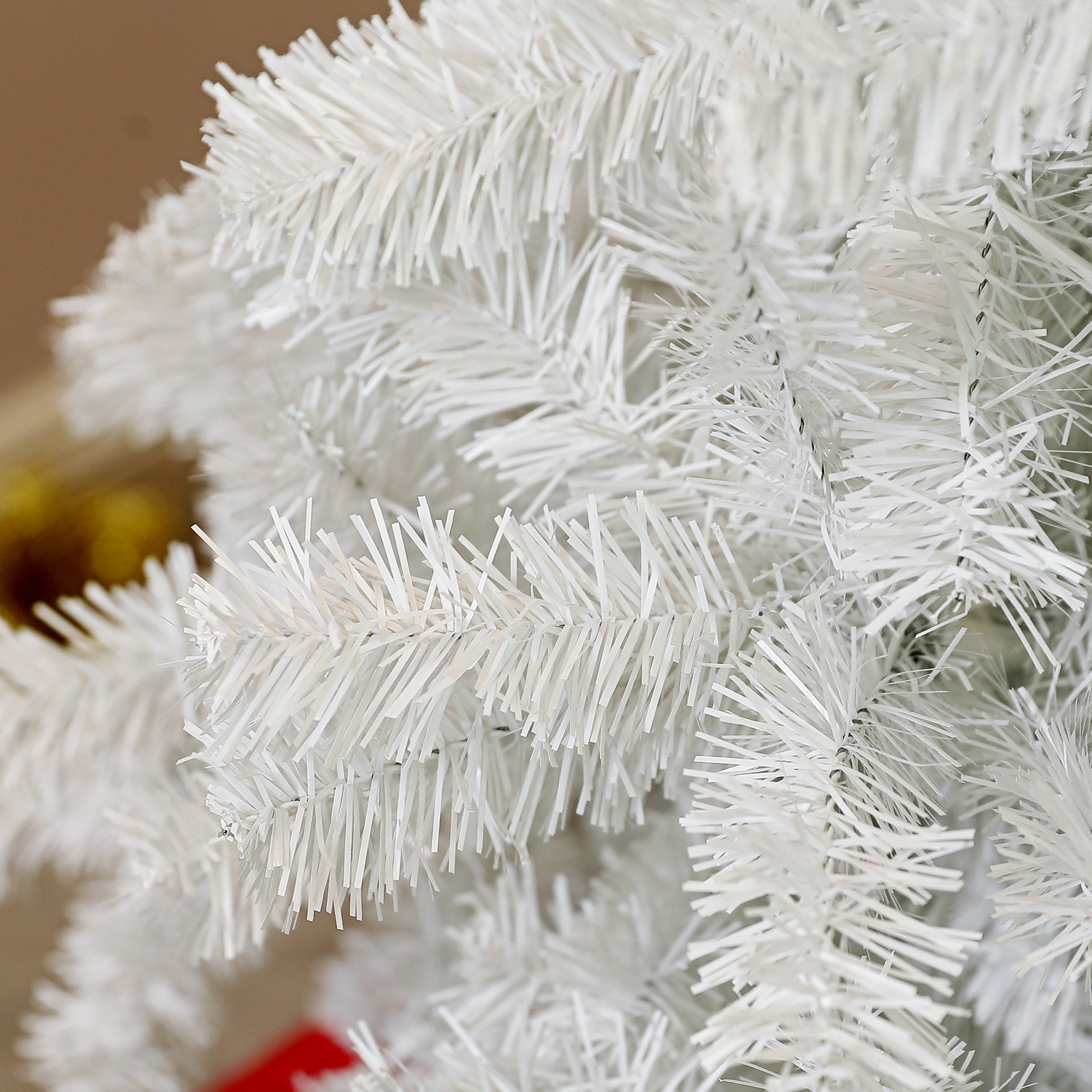 6ft Unlit Artificial White Christmas Tree, Holiday Decor with 1000 Branch Tips, Auto Open and Steel Base