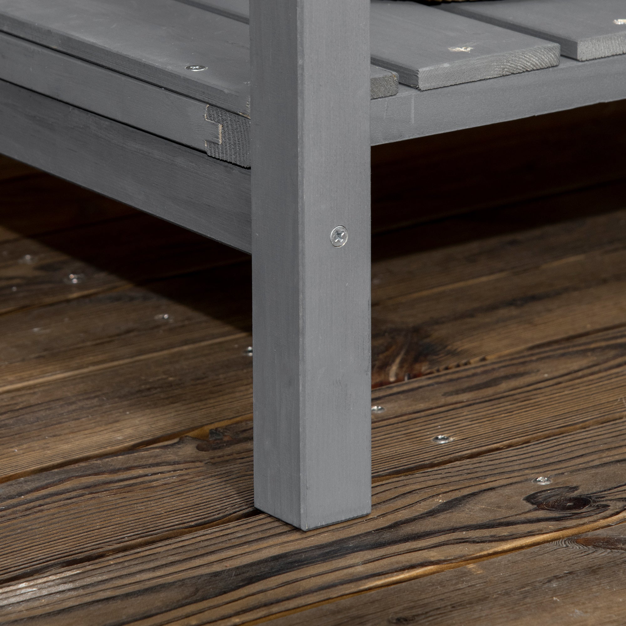 Wooden Raised Garden Bed, Elevated Planter Box Stand with 8 Slots and Open Shelf, Dark Gray - Dark Grey - Image 8