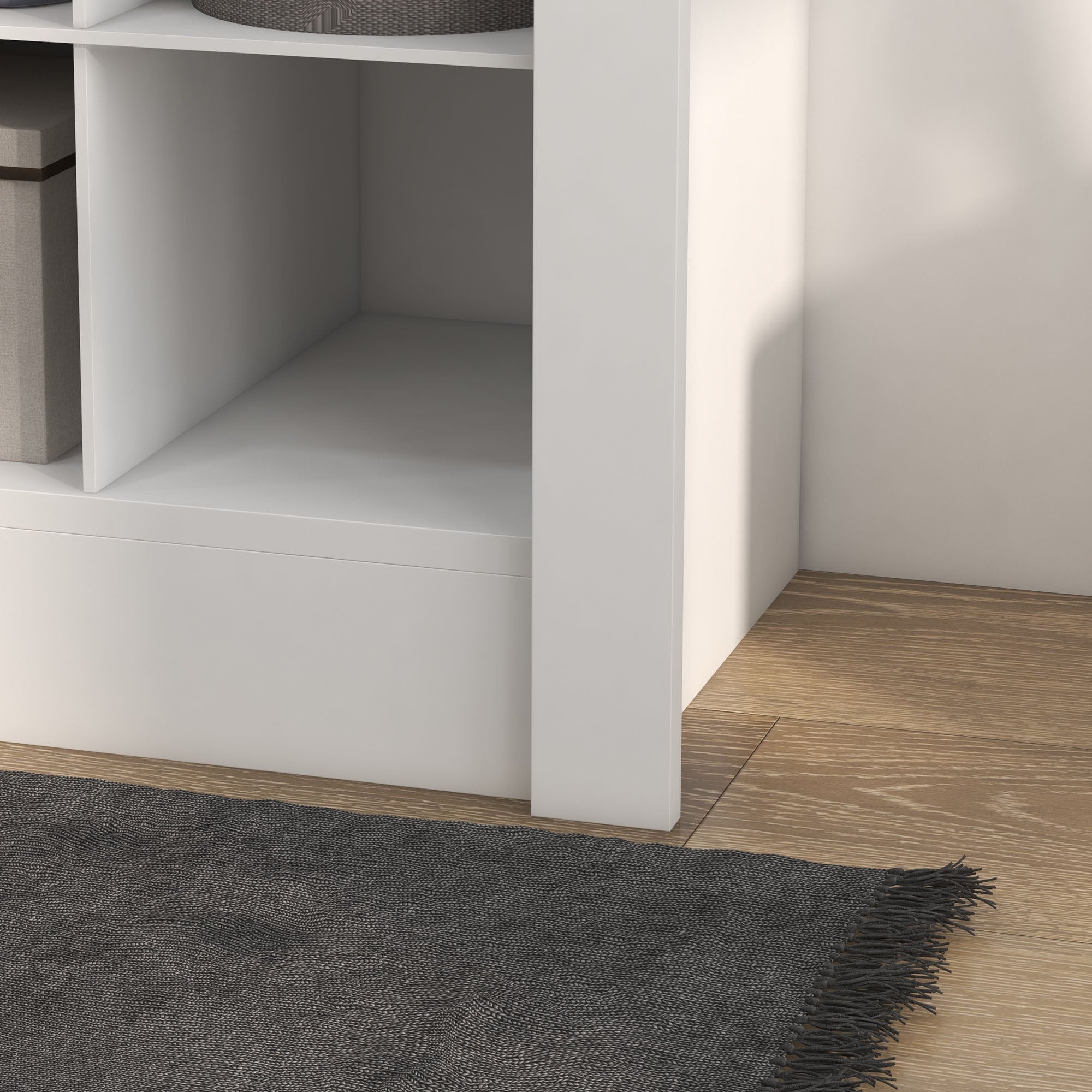 71" Shoe Storage Cabinet with 3 Heights of Open Cubes for 36 Pairs, Narrow Shoe Organizer, White