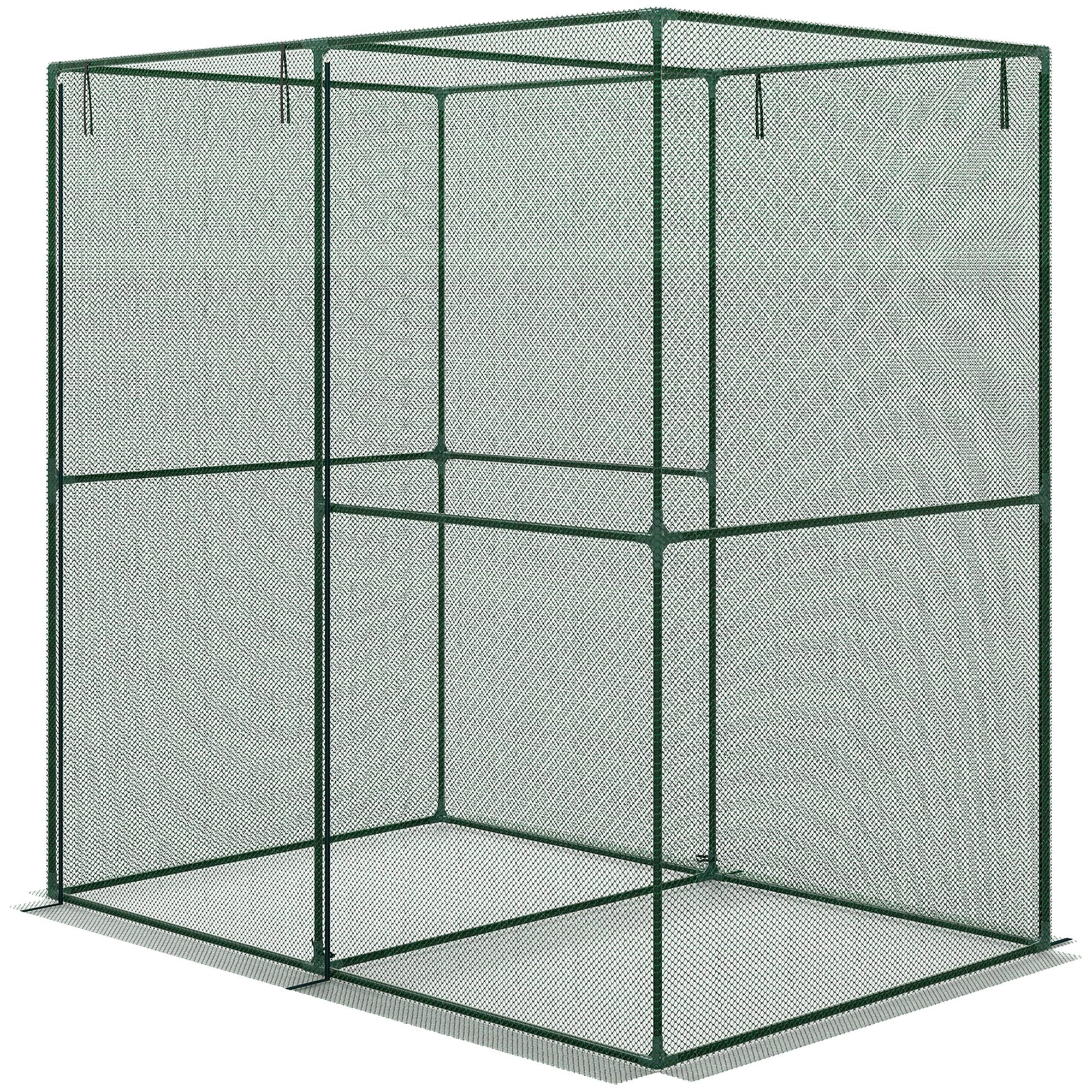 6' x 4' x 6' Crop Cage, Plant Protection Tent with Zippered Doors for Vegetable Garden, Backyard, Green - Green