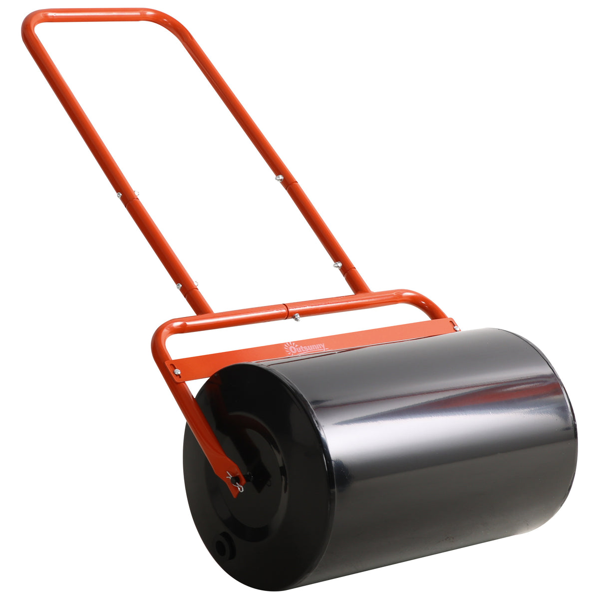20-Inch Push/Tow Behind Lawn Roller Filled with 10 Gal Water or Sand for Flattening Sod in the Garden, Red
