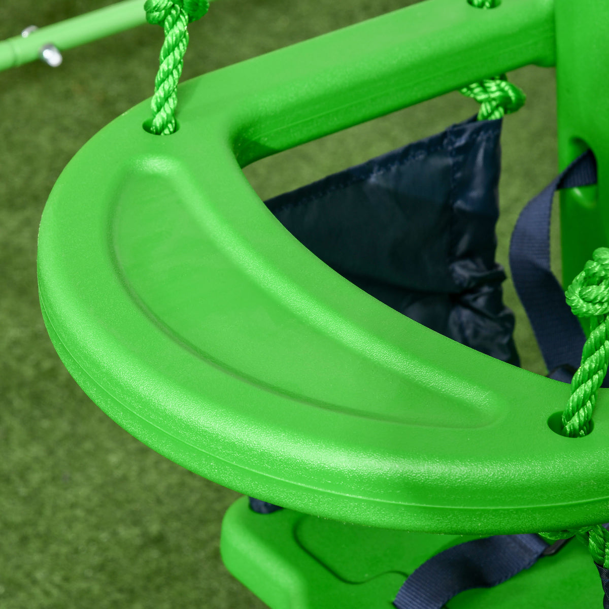 Toddler Swing Set with Metal Stand, Safety Seat Belt for Kids Aged 6-36 Months, Backyard Indoor & Outdoor Use, Green