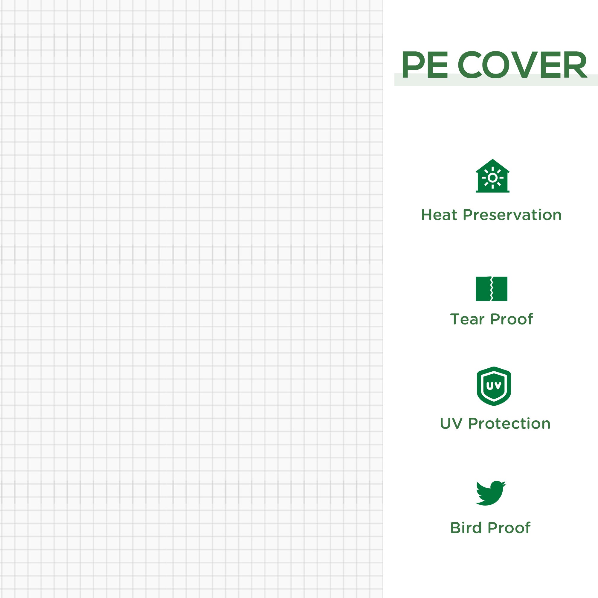 Portable Mini Greenhouse, Outdoor Garden with Large Zipper Doors and Water/UV PE Cover, 6' x 3' x 3', White - White - Image 4