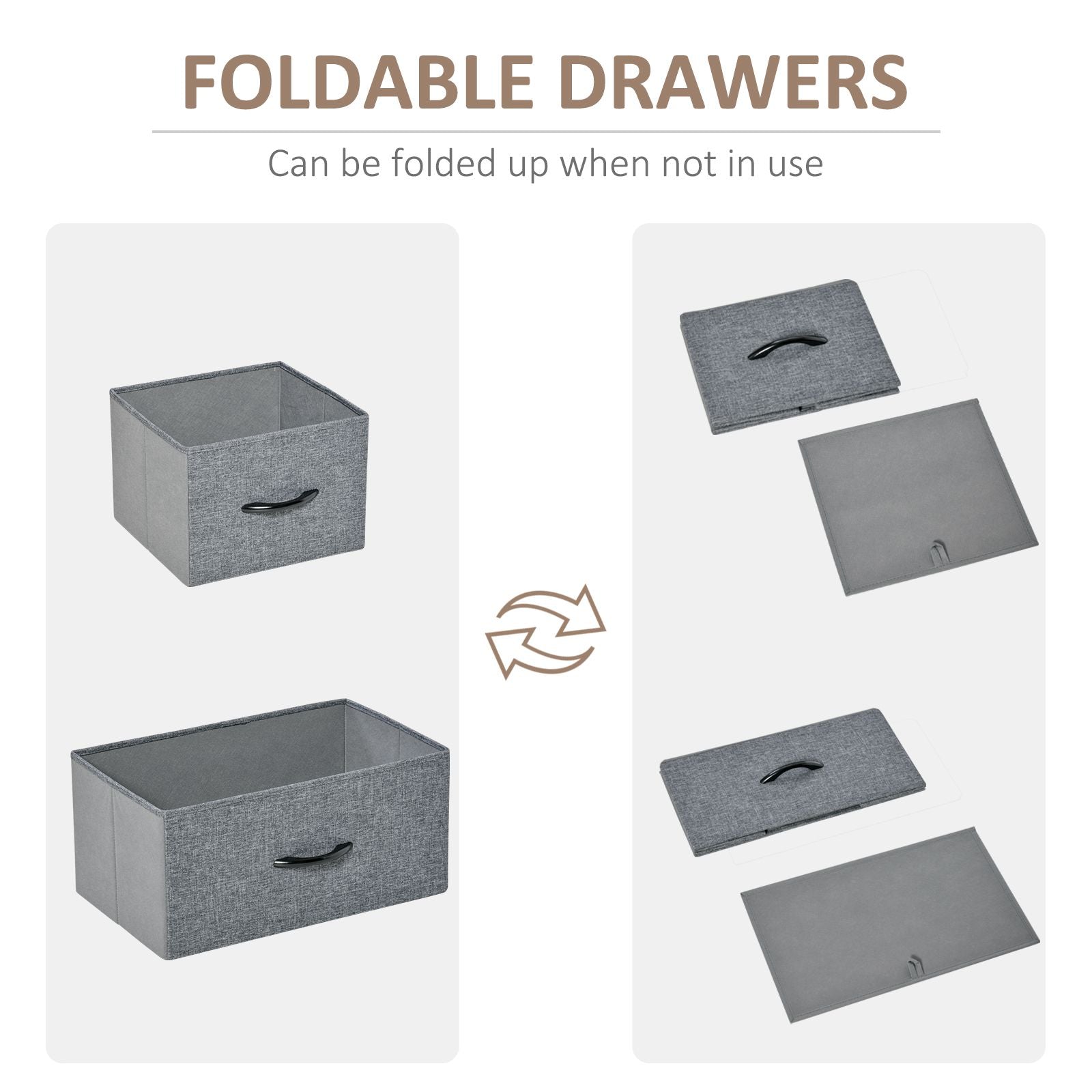 5-Drawer Dresser Tower Chest of Drawers Organizer with Steel Frame Gray