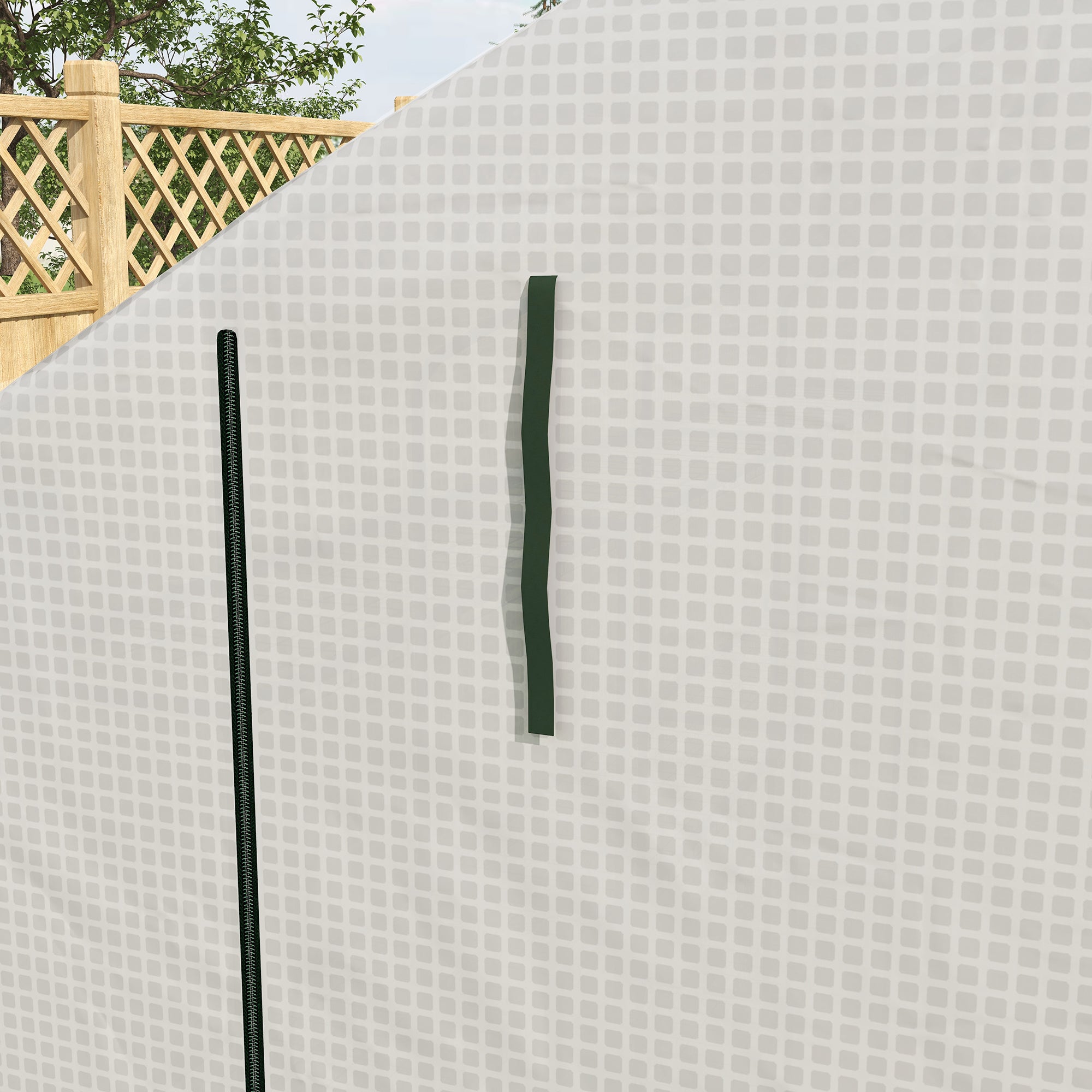 Outdoor Walk-in Greenhouse with Roll-up Zipper Door, 18 Shelves, PE Cover, 95.25" x 70.75" x 82.75", White - White - Image 8