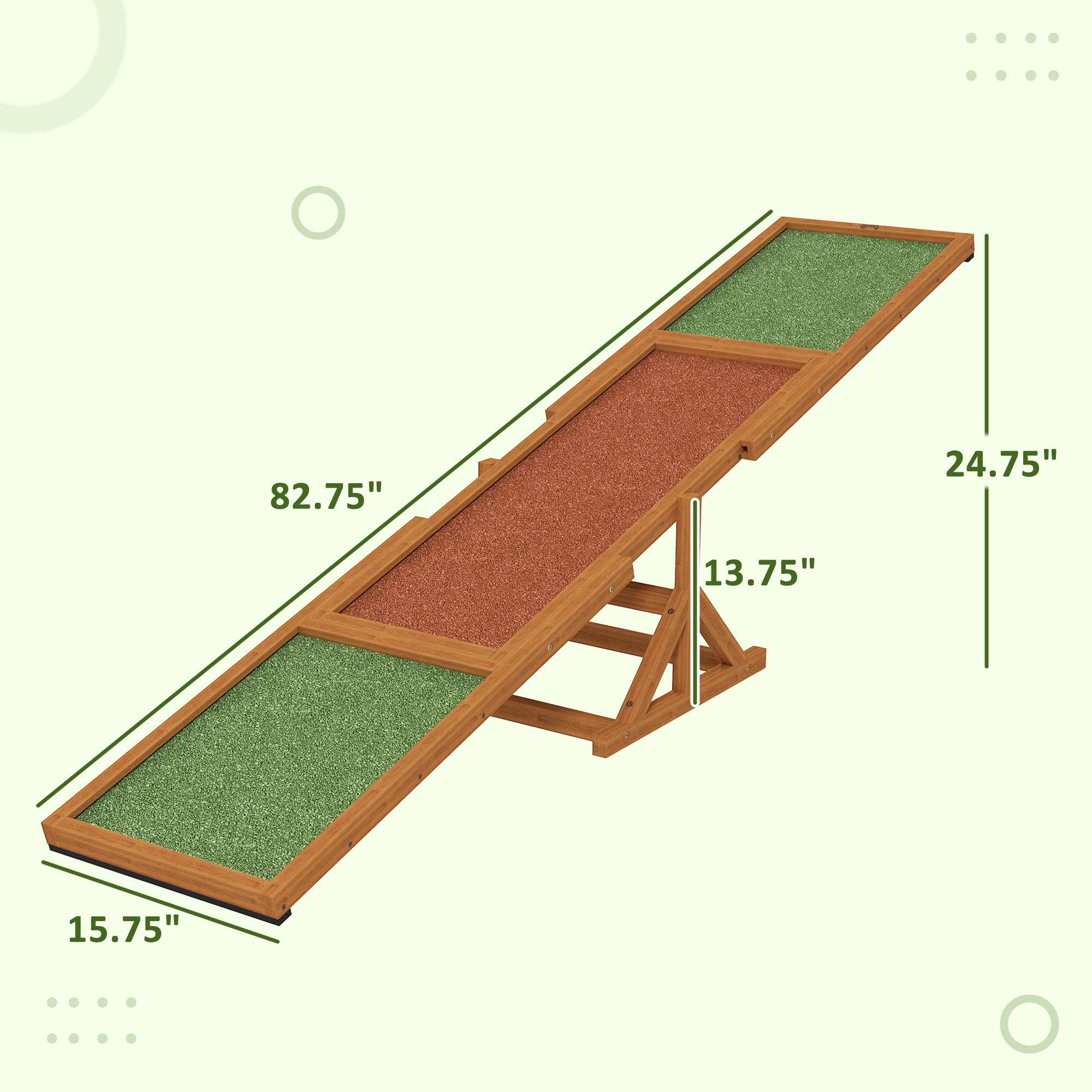 Wooden Dog Agility Seesaw for Training and Exercise, Weather Resistant, 83" L x 16" W x 14" H, Orange - Orange - Image 3