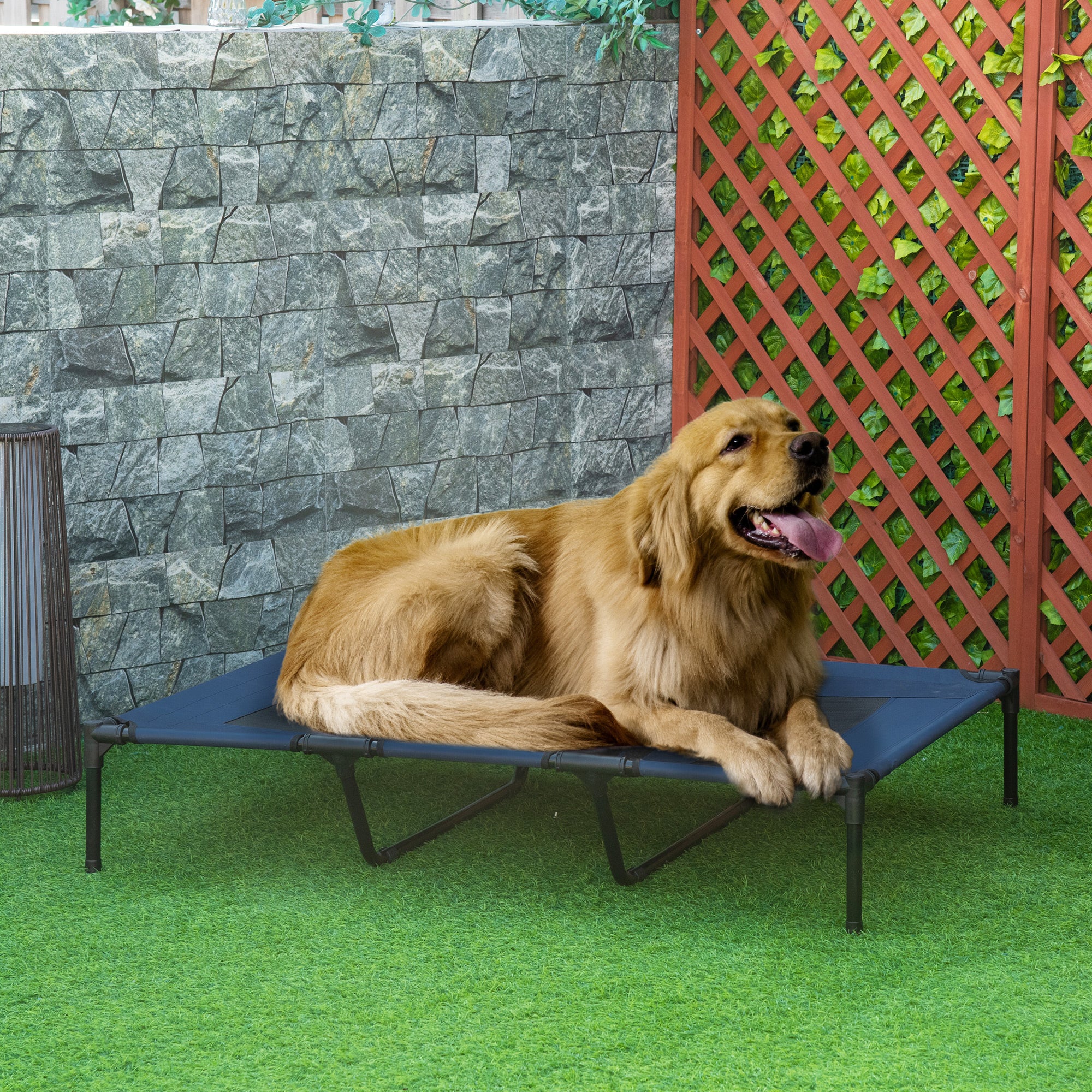 48" x 36" Elevated Breathable Dog Bed w/ Carry Bag Dark Blue - Dark Blue - Image 2