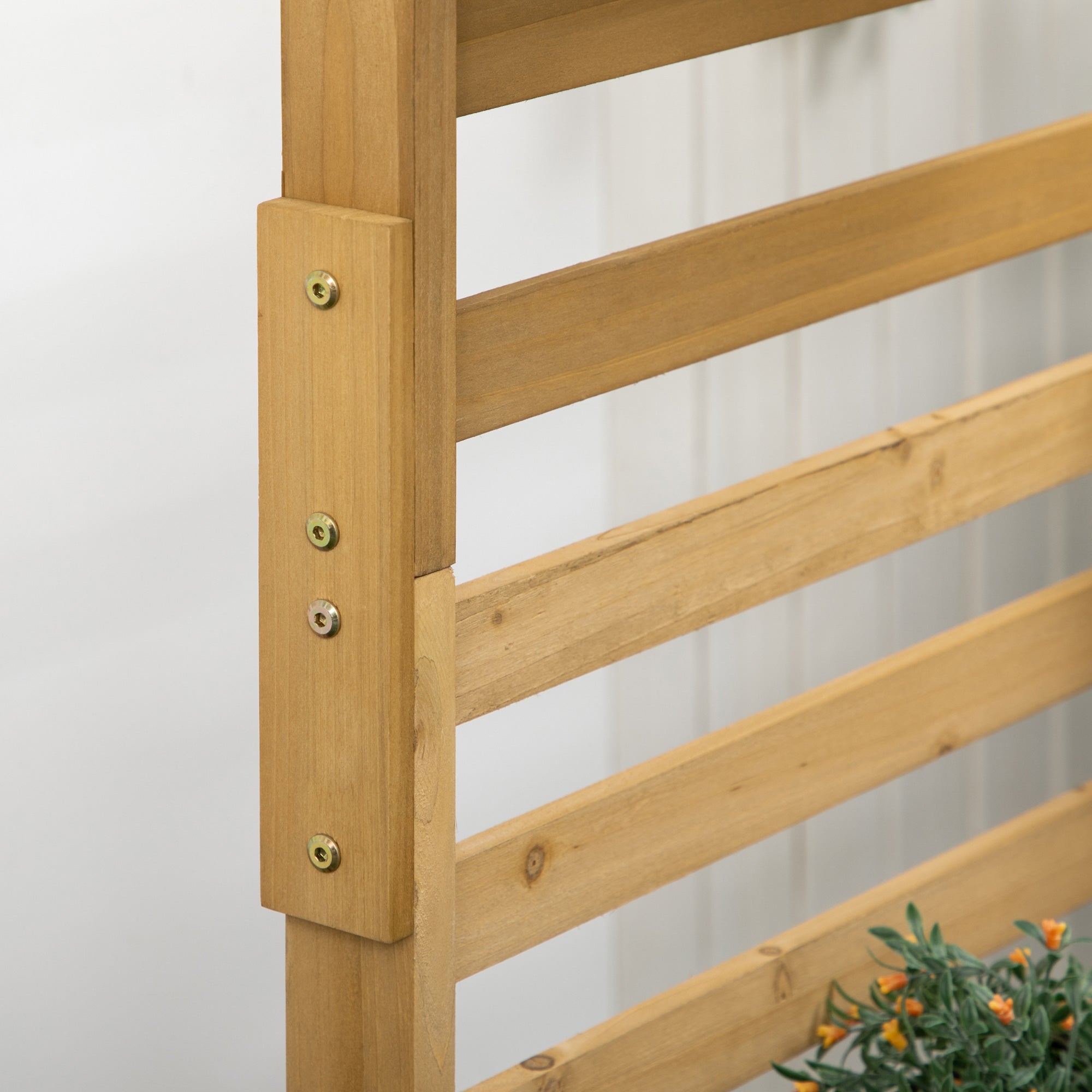 Wooden Plant Trellis Stand with 5 Hanging Planter Boxes, Freestanding Outdoor Plant Stand for Patio, Garden, Balcony, Porch - Natural Wood - Image 8