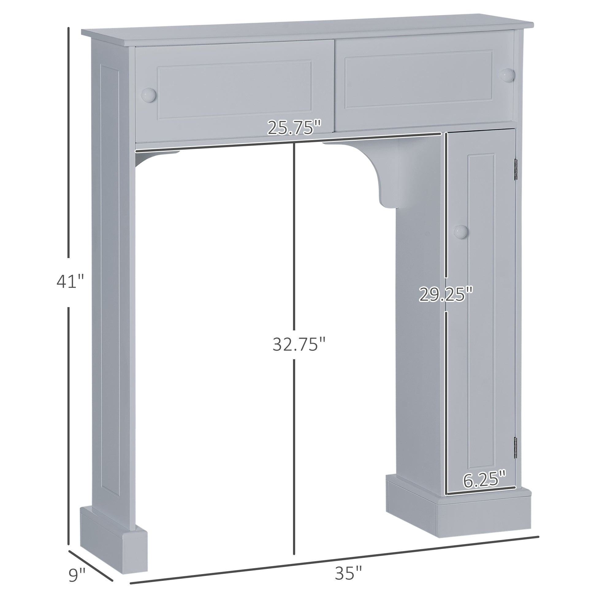 Over Toilet Bathroom Organizer, Freestanding Over the Toilet Storage Cabinet with Adjustable Shelves, Toilet Rack